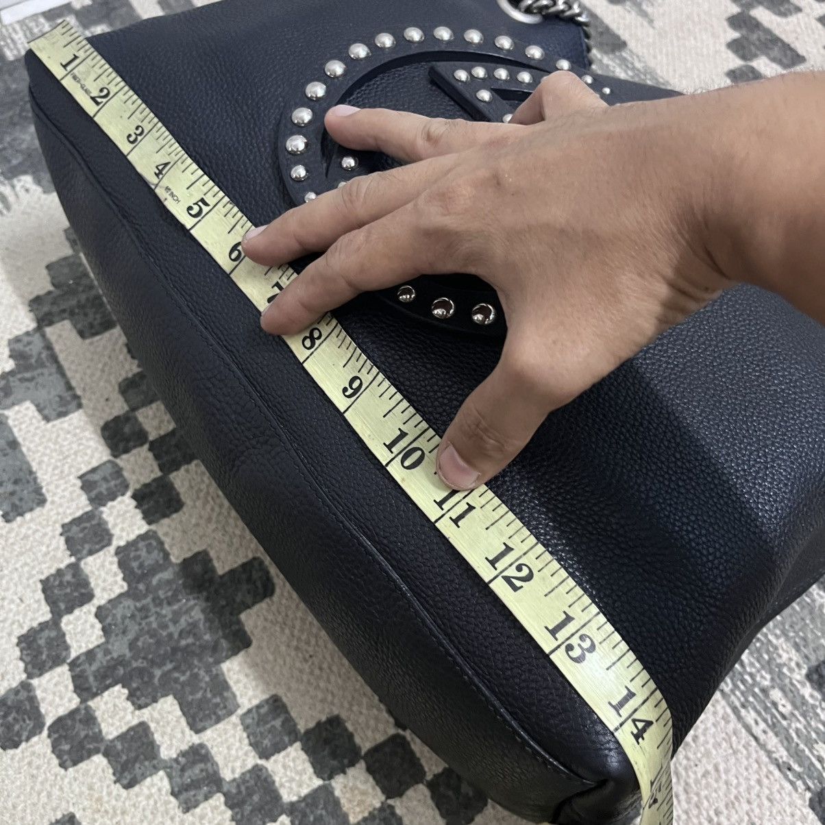 Gucci Aut. GUCCI Black Leather Medium Chain Studded Soho Tote Bag Size ONE SIZE - 12 Thumbnail
