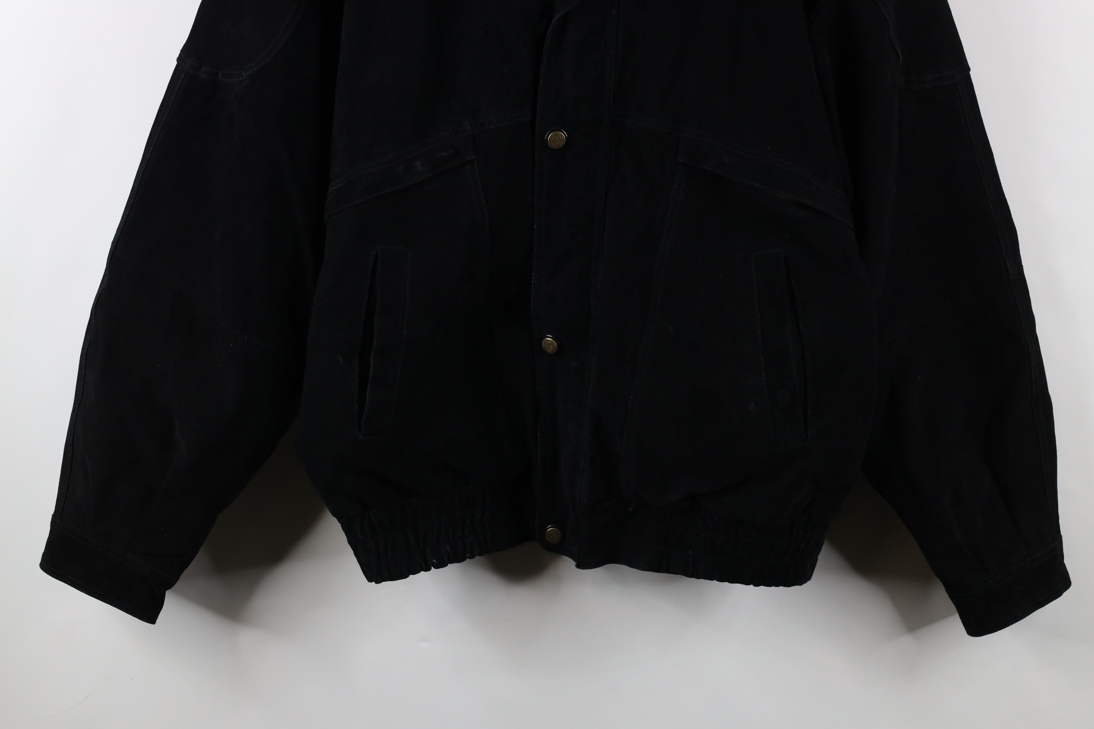Vintage Vintage 90s Streetwear Quilted Suede Leather Bomber Jacket Size US L / EU 52-54 / 3 - 3 Thumbnail