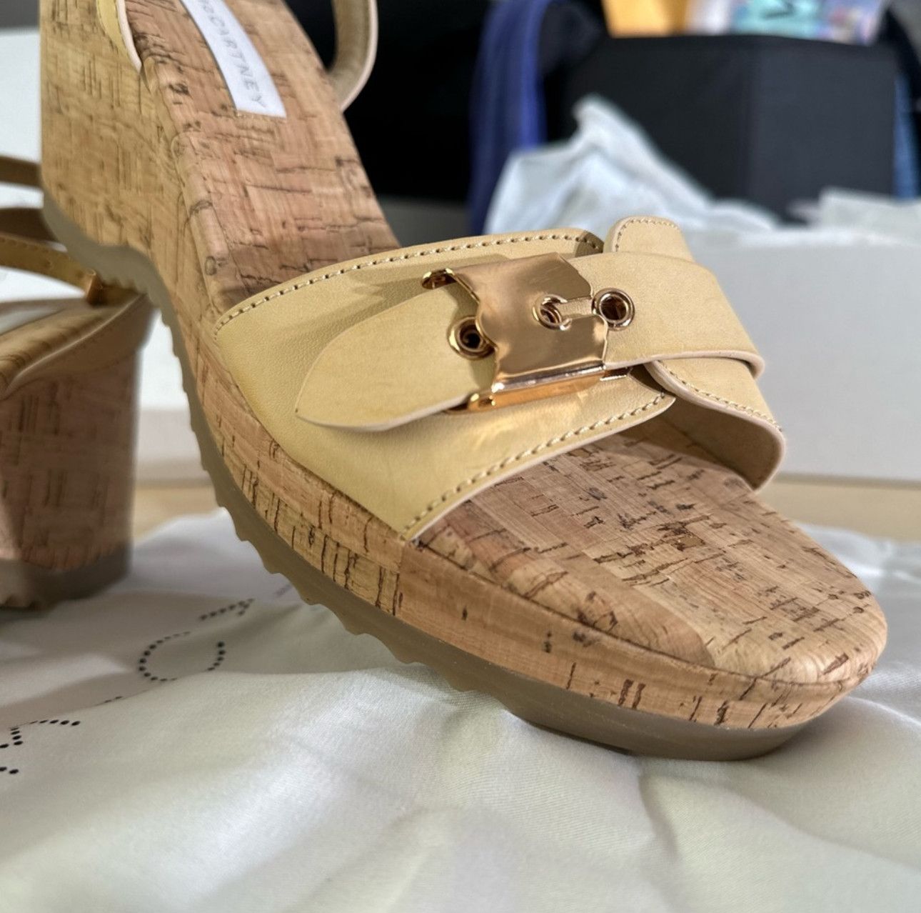 Stella McCartney Stella McCartney cork wedge buckle sandles tan 41 Size US 11 / IT 41 - 9 Thumbnail
