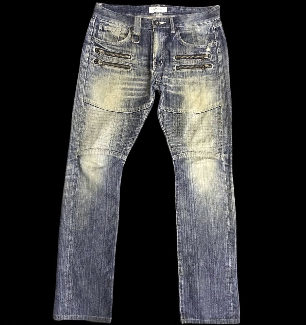 Japanese Brand D151 VANQUISH TOKYO Biker Jeans Size US 33 - 1 Thumbnail