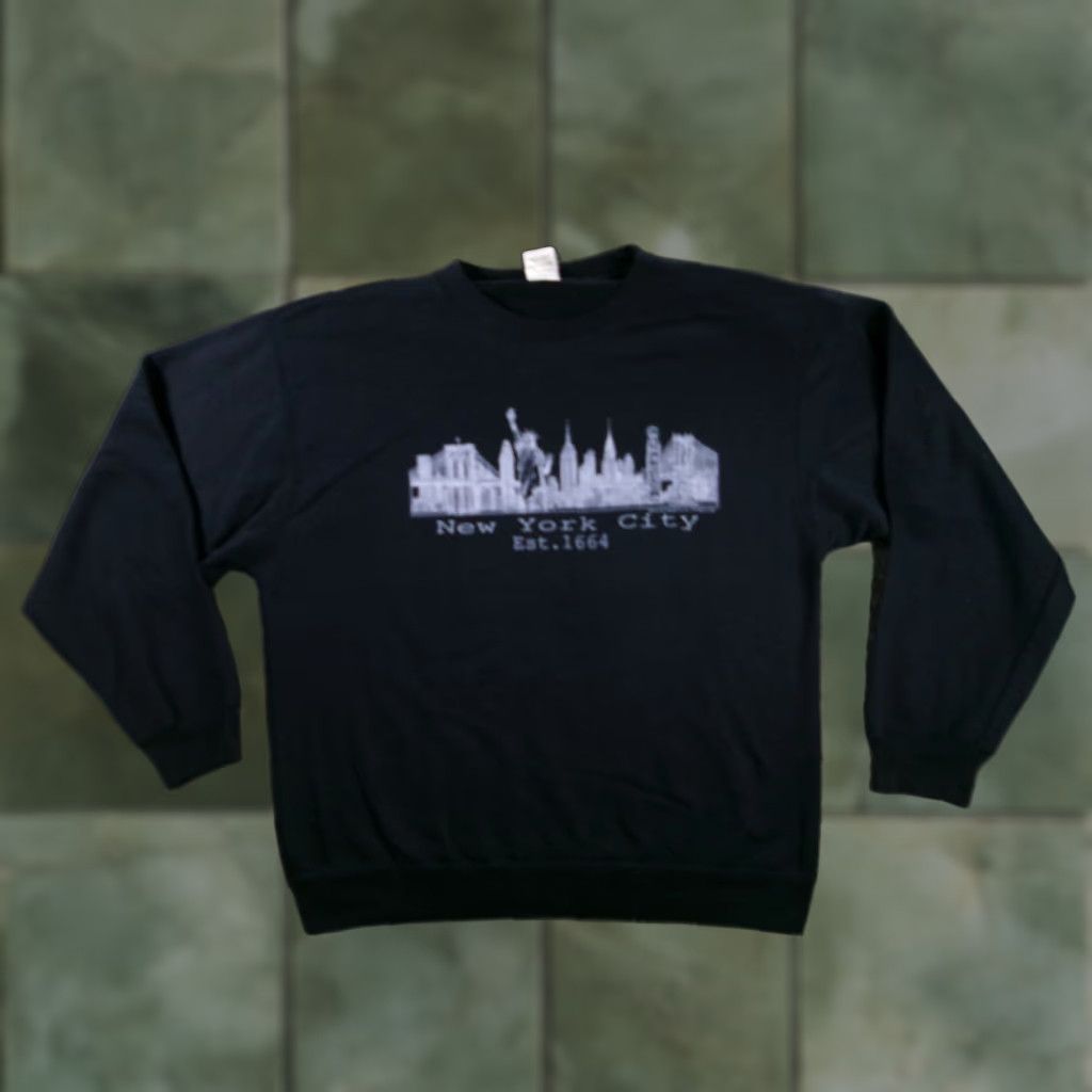 Vintage VINTAGE NYSP New York City Skyline Sweatshirt Mens M Black Crewneck Pullover Graphic Print Sweatshirt Size US M / EU 48-50 / 2 - 1 Thumbnail