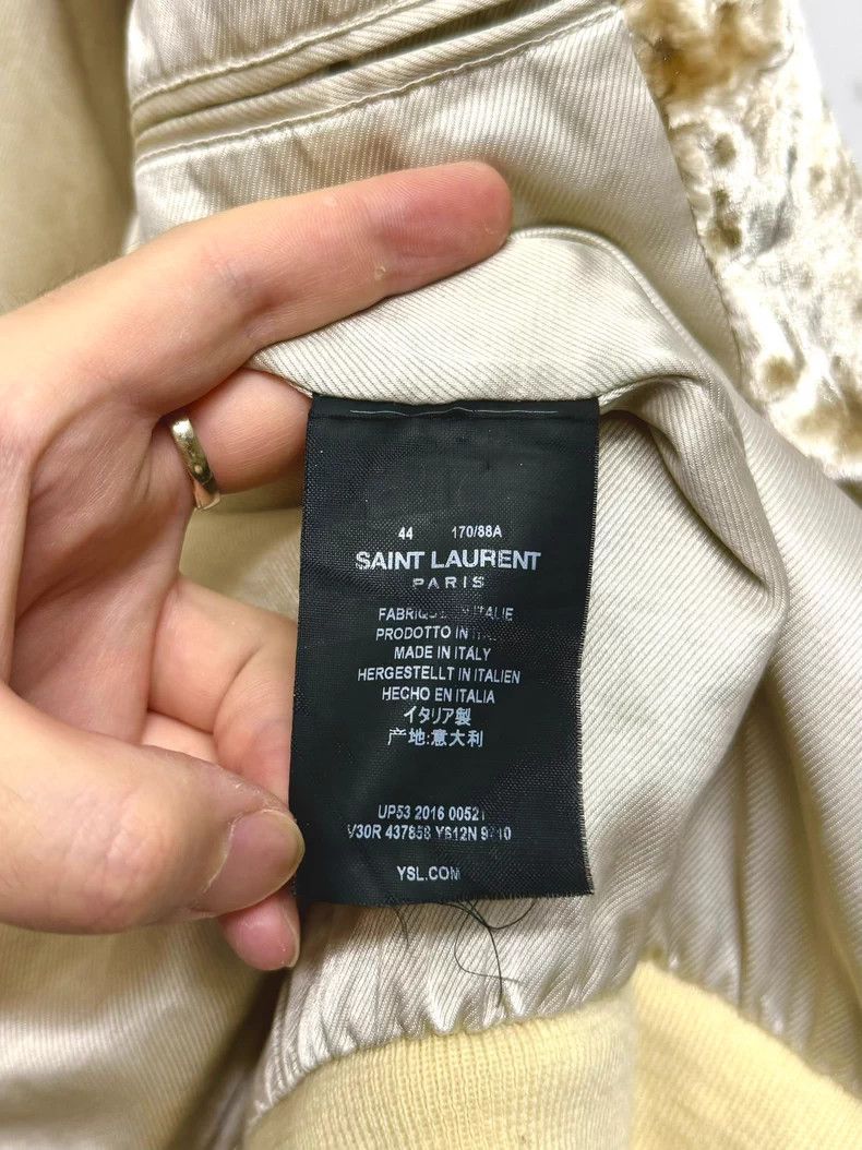 Saint Laurent Paris Saint Laurent Paris 16 FW runway white gold rhinestone velv Size US S / EU 44-46 / 1 - 6 Thumbnail