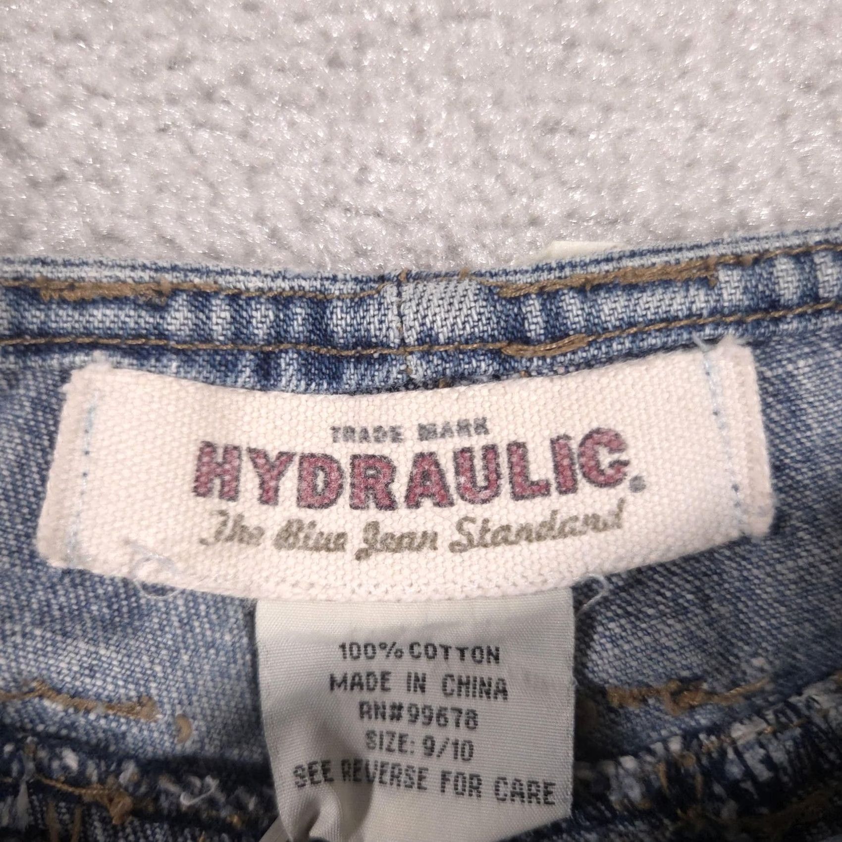 Vintage HYDRAULIC Jeans Shorts Juniors 9/10 Blue Denim Utility Button Fly Casual Pockets Size 30" / US 8 / IT 44 - 6 Thumbnail