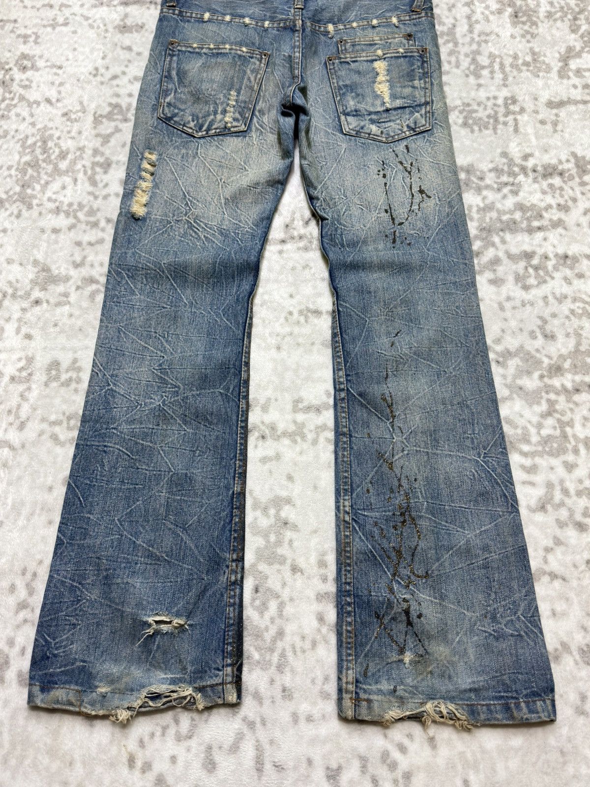 If Six Was Nine 2000s Glad News Japanese Grunge Paint Splatter Bootcut Denim Size US 32 / EU 48 - 12 Thumbnail