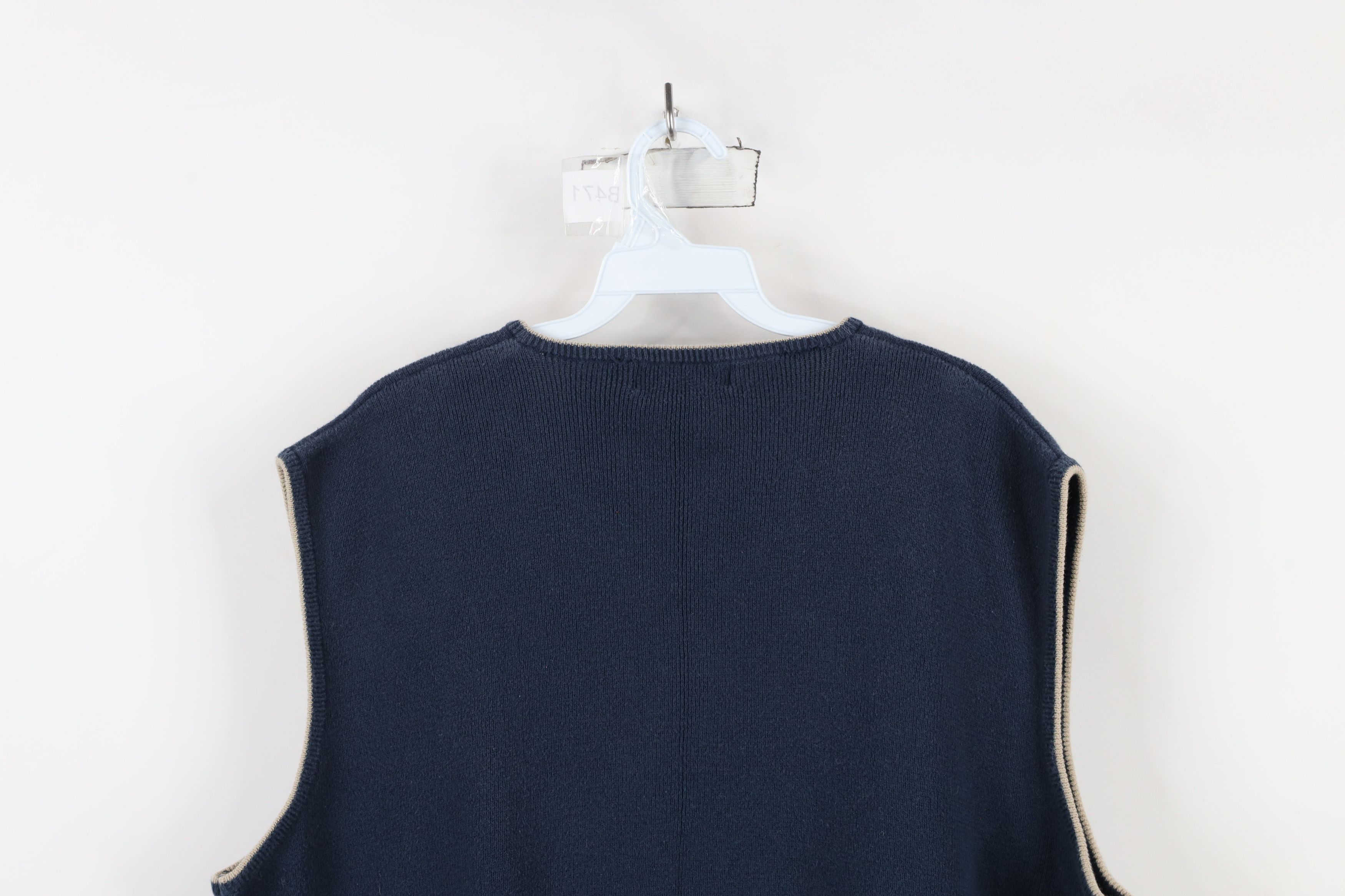 Vintage Vintage 90s Streetwear Blank Cotton Ribbed Knit Sweater Vest Size US XL / EU 56 / 4 - 10 Thumbnail