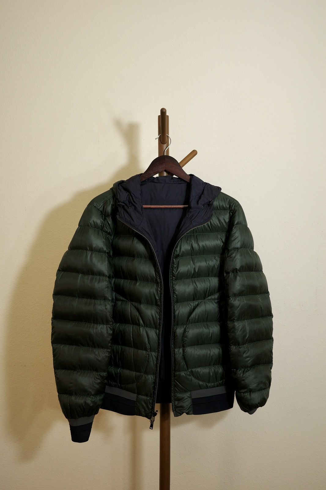 Herno Herno navy & green reversible down jacket Size US L / EU 52-54 / 3 - 5 Thumbnail