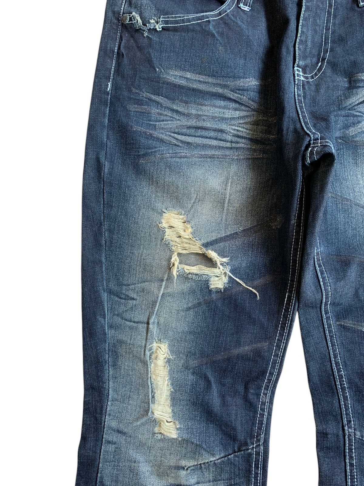 If Six Was Nine × Japanese Brand × Tornado Mart FLARE💥BLACK LABEL SHO RUSTY MUDMAX PUNK DISTRESSED DENIM Size US 31 - 11 Thumbnail