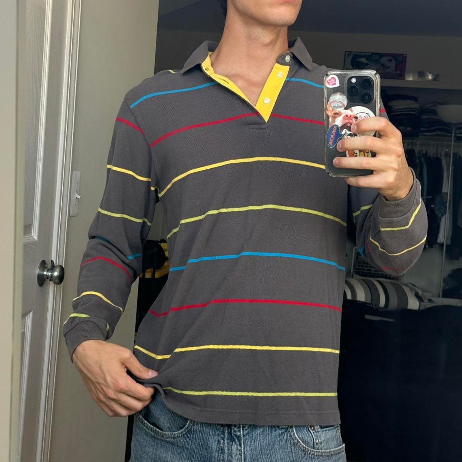 Gap × Vintage Vintage Y2K Gap Striped Polo Kids Longsleeve Rugby Shirt Size US XS / EU 42 / 0 - 2 Thumbnail