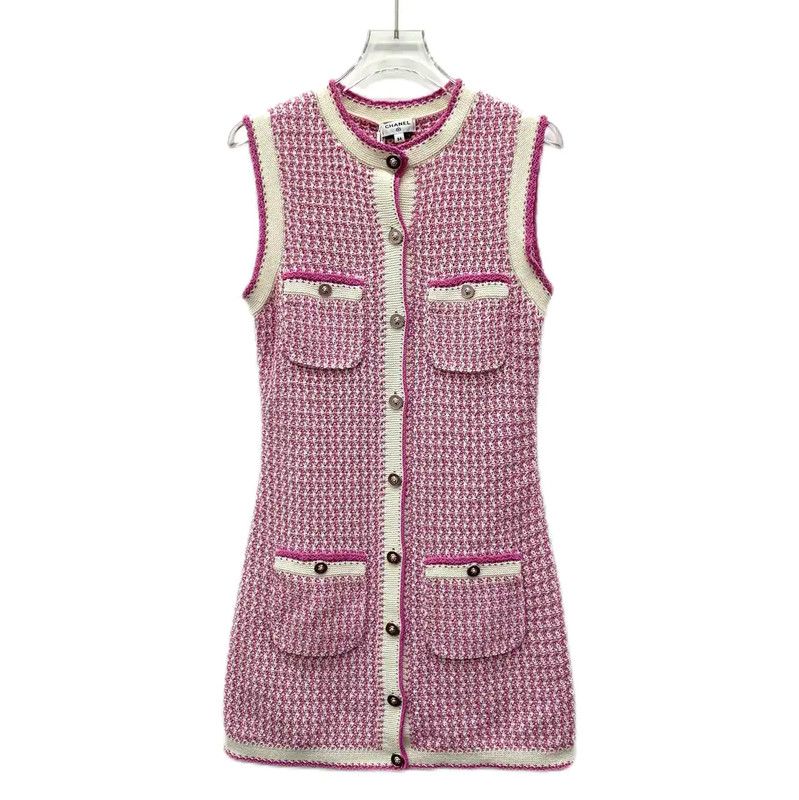 Chanel Chanel Pink Cotton Sleeveless Dress XXS Size 0089 Size XXS / US 00 / IT 34 - 1 Thumbnail