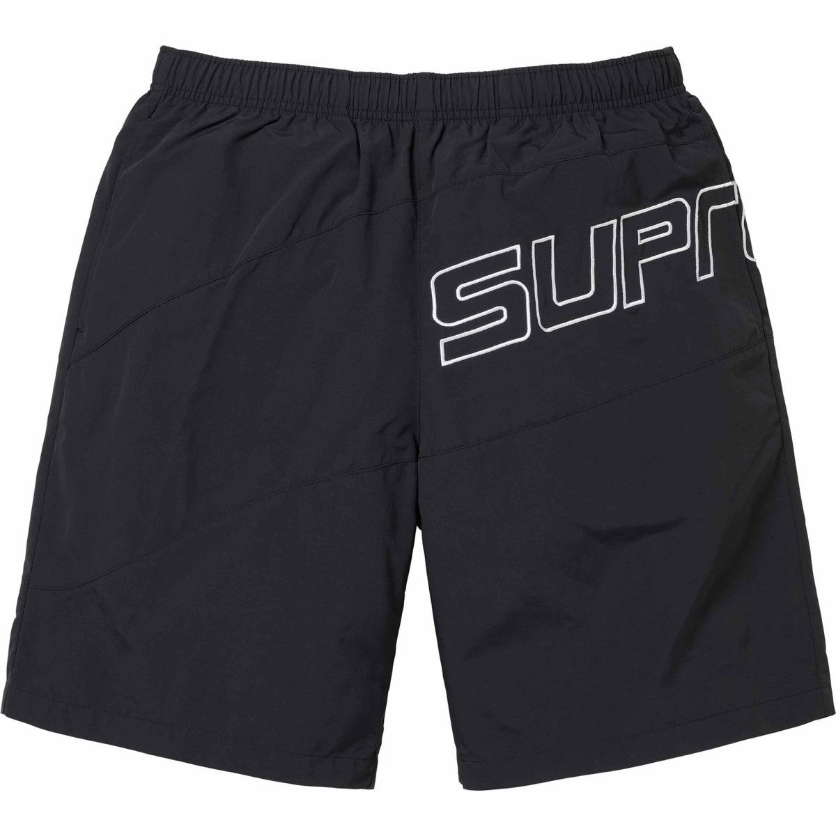 Supreme SUPREME CURVE NYLON SHORT SS24 Size Large Black | Grailed