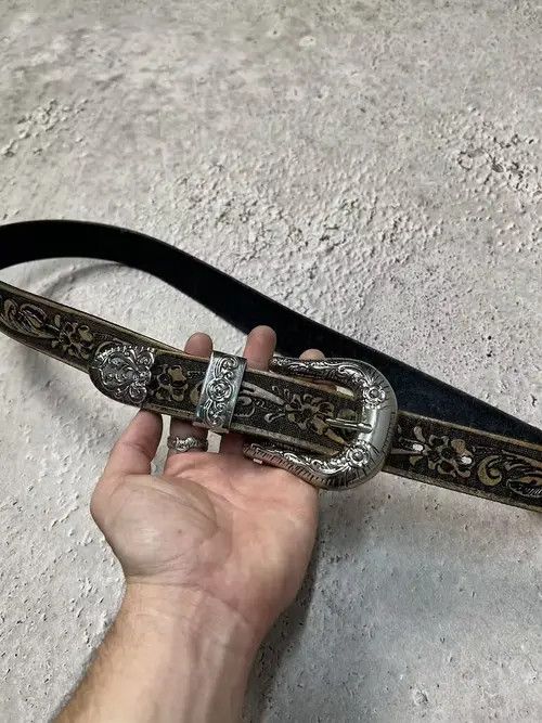 Handmade × High Sport Belts Vintage Y2K Avant-garde Distressed Leather Metal Belt Size ONE SIZE - 1 Thumbnail