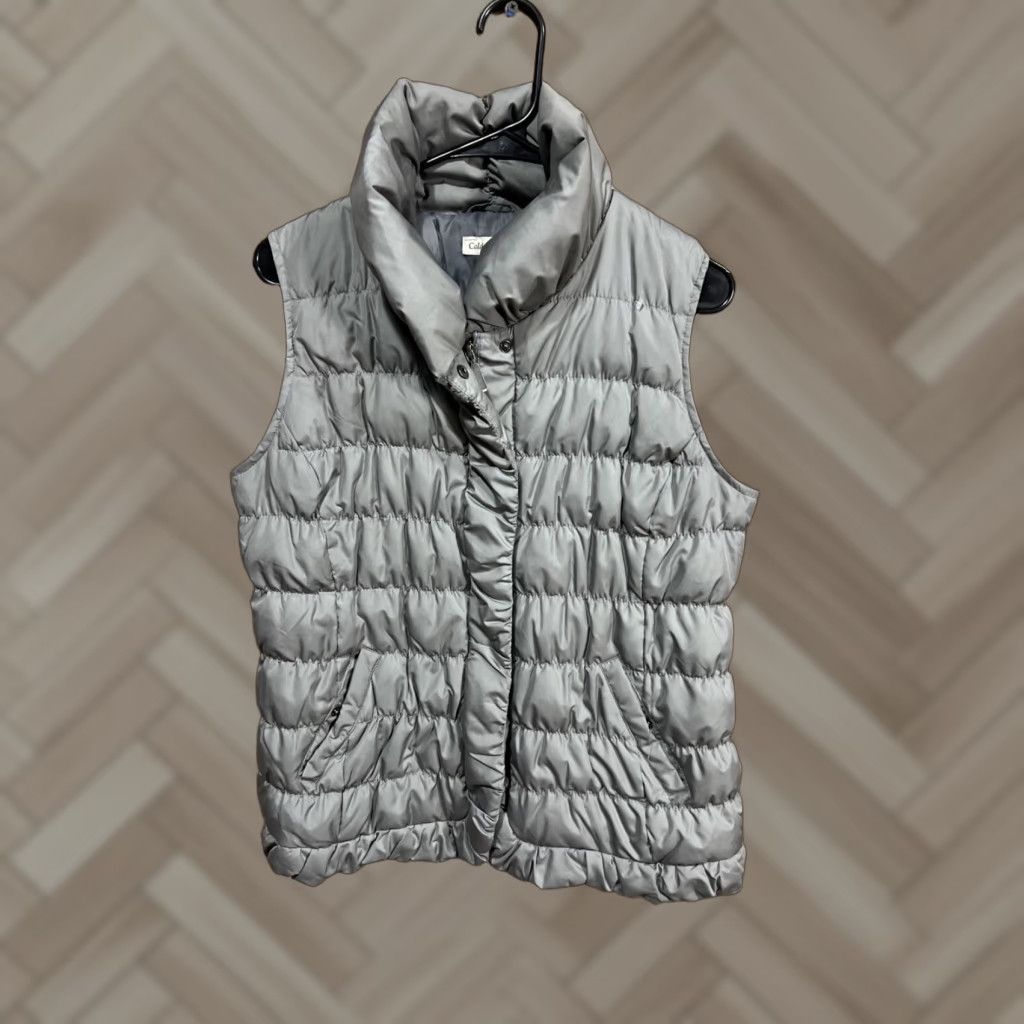 Coldwater Creek Coldwater Creek Vest Puffer Down Insulation Zip Full Lightweight Sleeveless Gray M Womens** Size M / US 6-8 / IT 42-44 - 1 Thumbnail