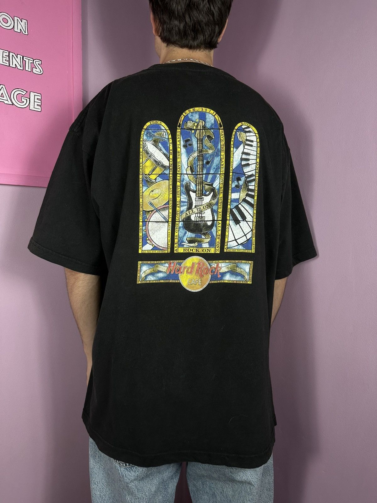 Hard Rock Cafe Hard Rock Cafe Rome Vintage 90s T Shirt Promo Distressed Size US XXL / EU 58 / 5 - 4 Thumbnail