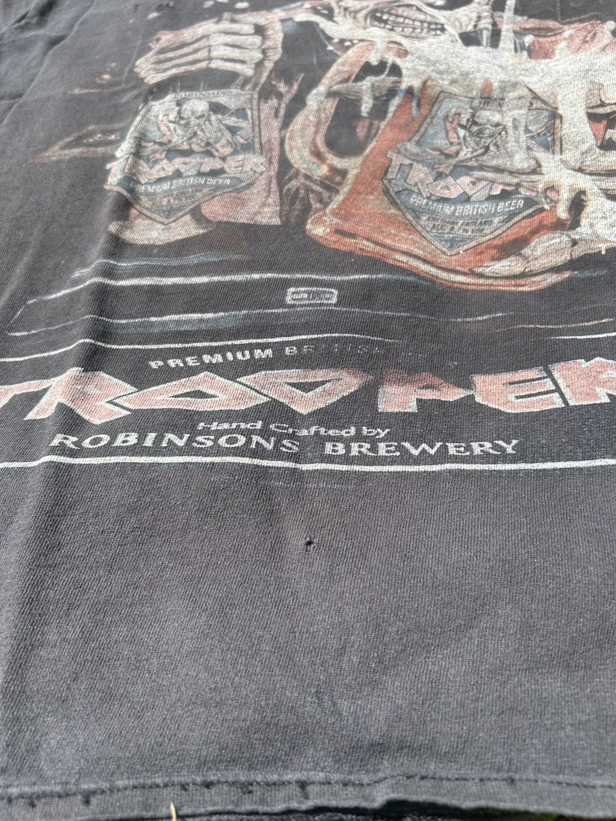 Band Tees × Vintage Rare Y2K Thrashed Iron Maiden Trooper Beer Promo Shirt Size US L / EU 52-54 / 3 - 2 Thumbnail