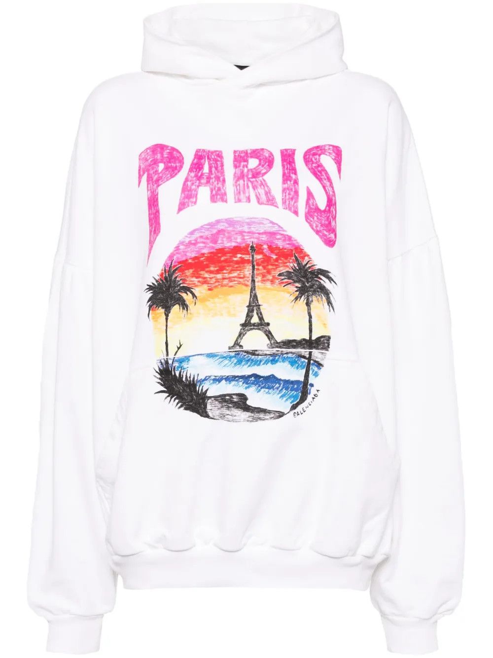 【BALENCIAGA】PARIS TROPICAL ROUND HOODIE Balenciaga Paris Tropical Round Hoodie | italist