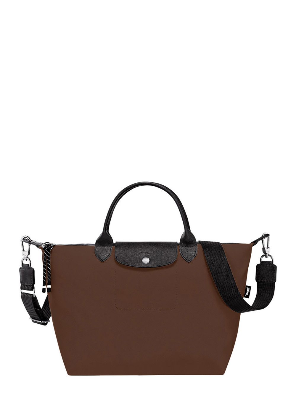 'le Pliage Energy' Brown Large Handbag With Adjustable And Removable Shoulder Bag And Embossed Logo On The Front In Ecoleather Woman, Women's
