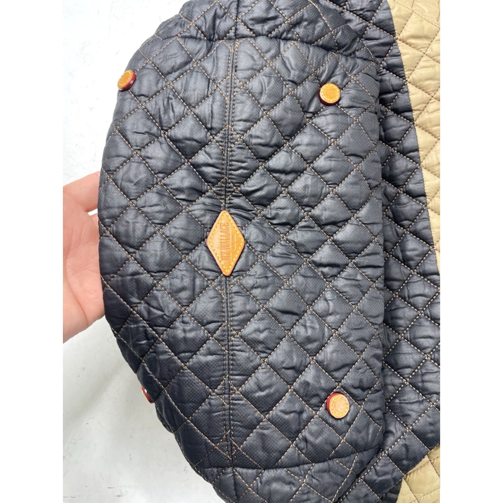MZ Wallace MZ Wallace Sutton Medium Crossbody Tote Nylon Bag Black Mushroom Multicolor Nylon Women Crossbody Medium MZ Sutton bag Size ONE SIZE - 5 Thumbnail