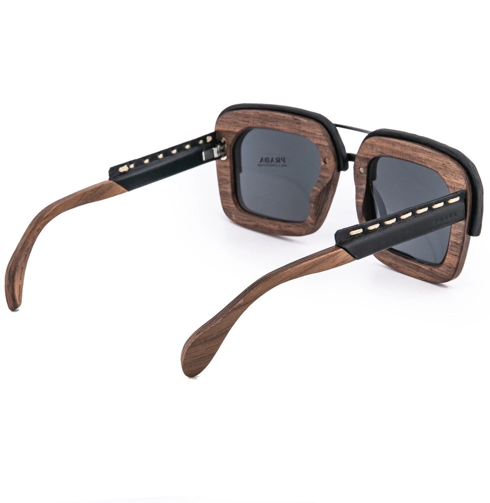 Prada PRADA 26R PR26RS RAW Brown Canaletto Black Sunglasses Size ONE SIZE - 3 Thumbnail
