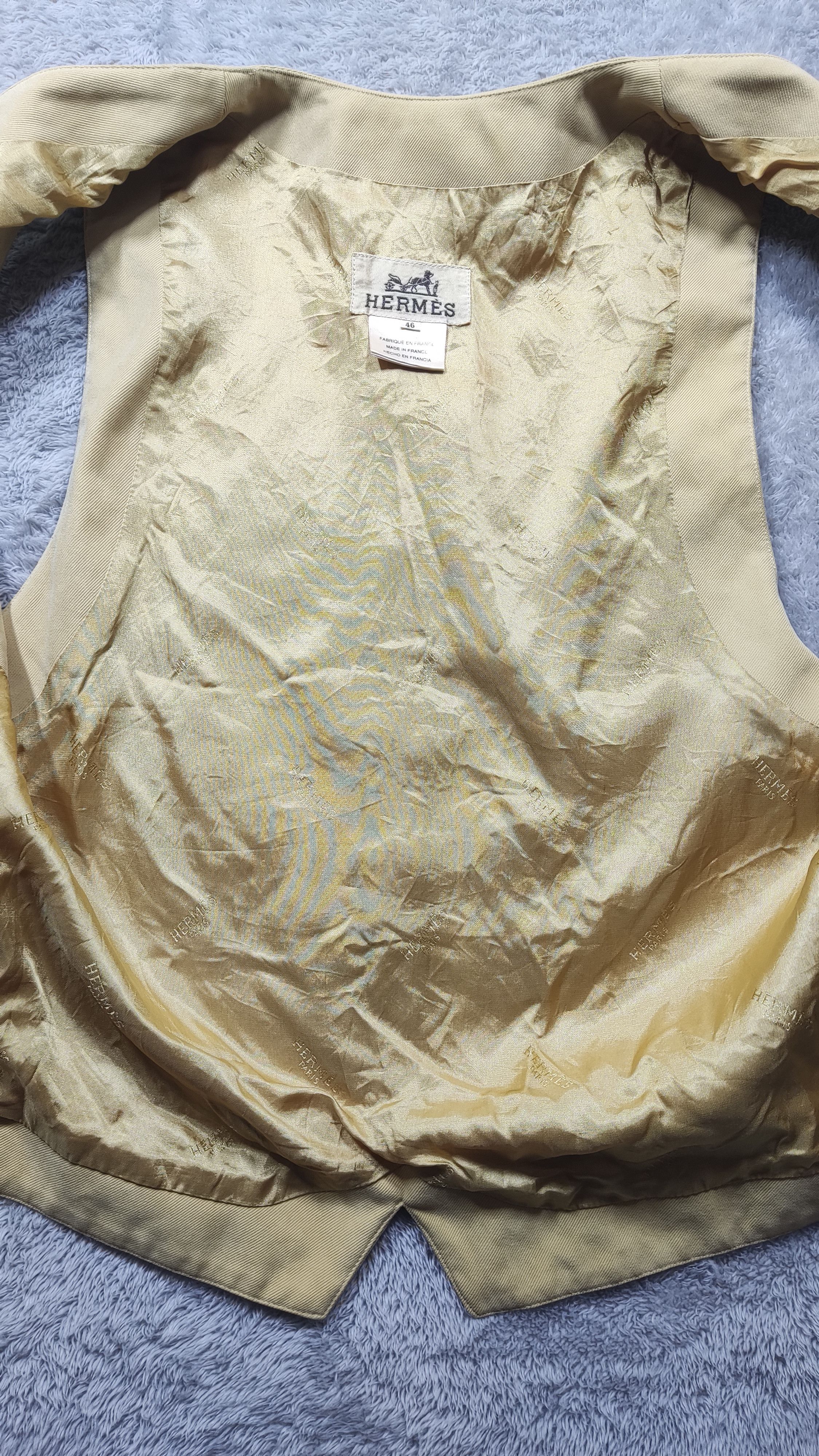 Designer × Hermes HERMES BEIGE BUTTON-UP VEST – MADE IN FRANCE Size US S / EU 44-46 / 1 - 8 Thumbnail