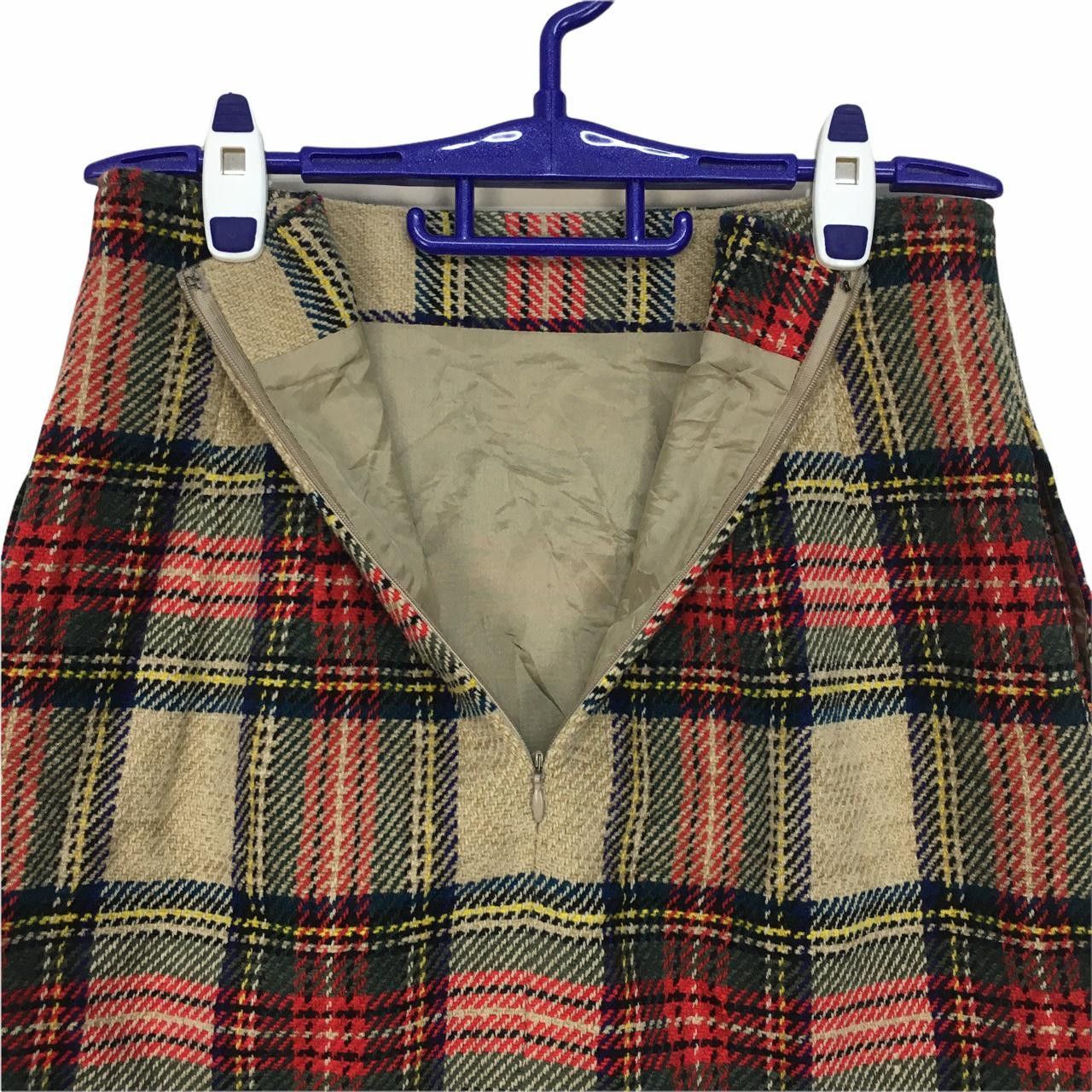 Vintage Vtg GREEN EYE Plaid Mini Skirt Pencil Skirt Streetwear Size 26" / US 2 / IT 38 - 2 Thumbnail