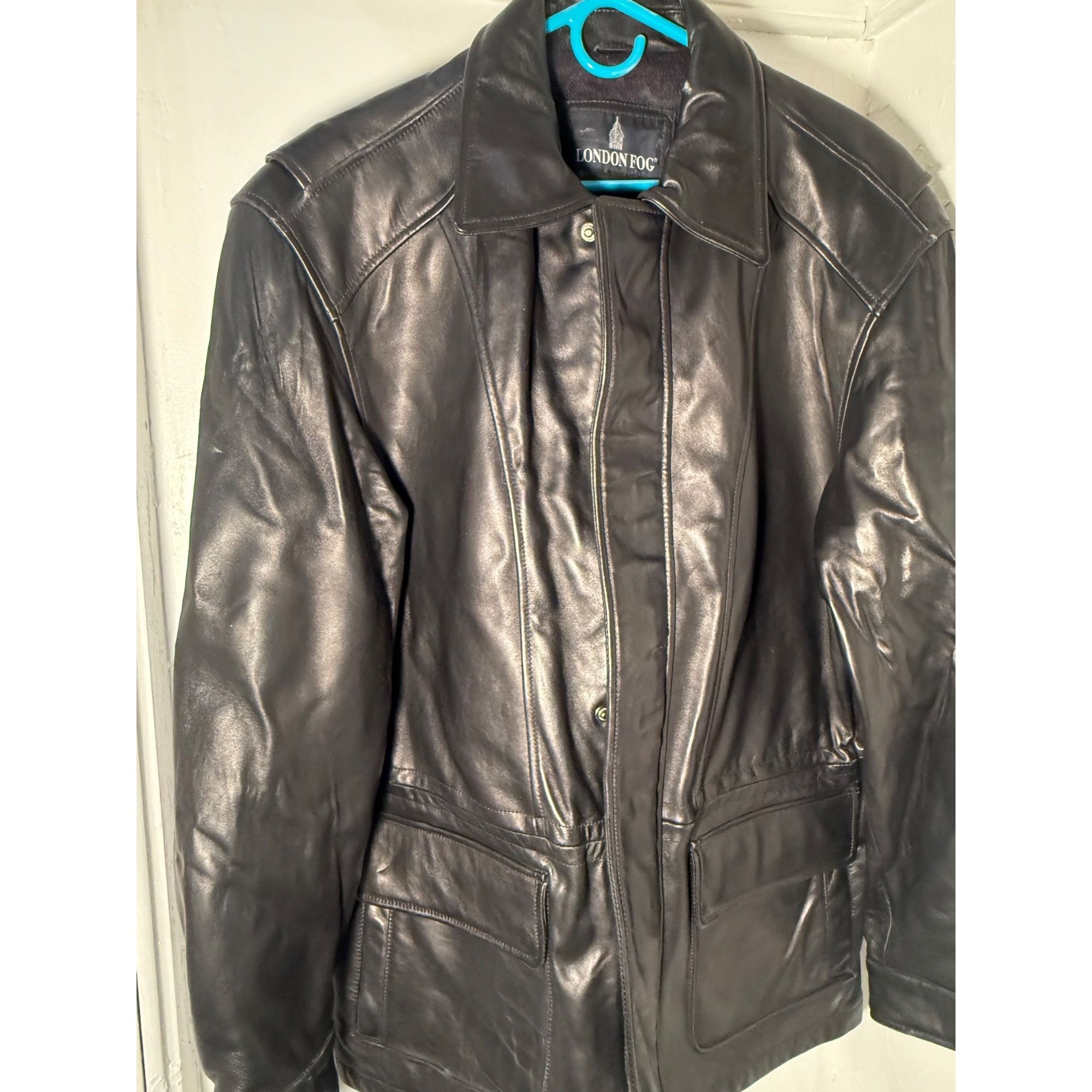 London Fog Vintage London Fog Men's Black Leather Jacket - Size Large Size US L / EU 52-54 / 3 - 2 Thumbnail