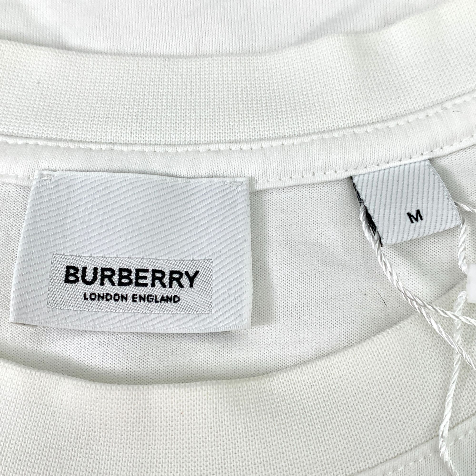 Burberry Burberry White Logo T-Shirt Size M / US 6-8 / IT 42-44 - 7 Thumbnail