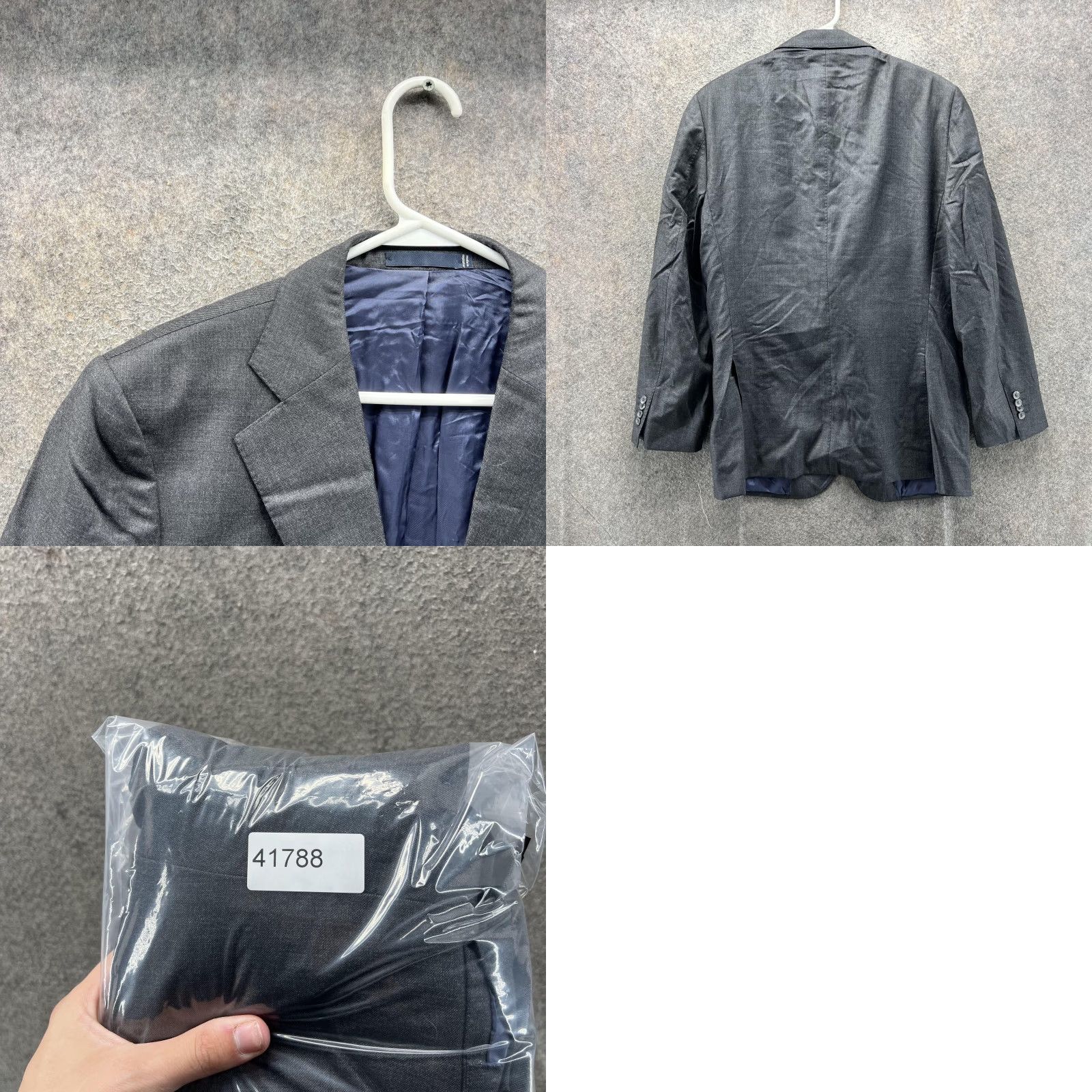 Suitsupply Suitsupply Suit Jacket Mens 52 Gray Wool Two Button Slim Fit Italy Super 110s Notch Lapel Size 52R - 8 Thumbnail