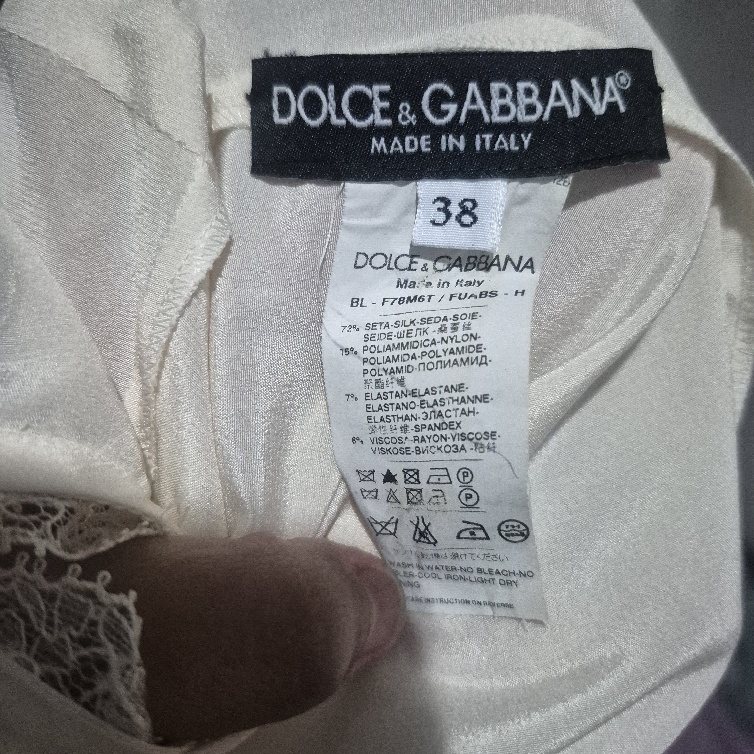 Dolce & Gabbana Silk sleeveless blouse with lace trim Size XS / US 0-2 / IT 36-38 - 4 Thumbnail