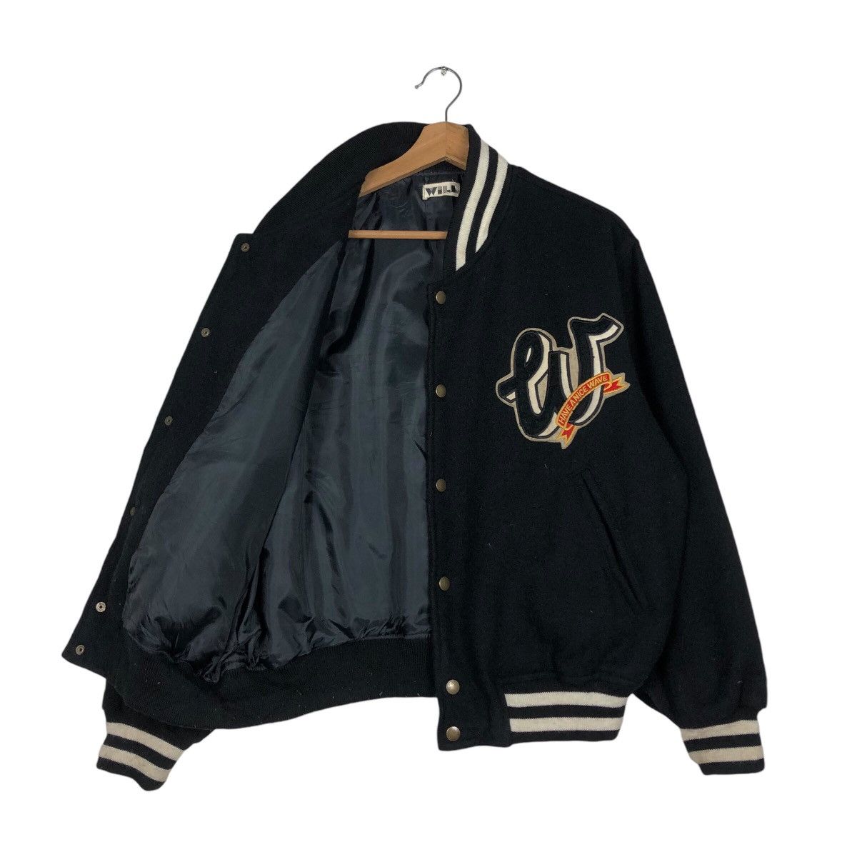 Japanese Brand 📌Vintage Wool Bomber Jacket Big Logo Will Size US M / EU 48-50 / 2 - 12 Thumbnail