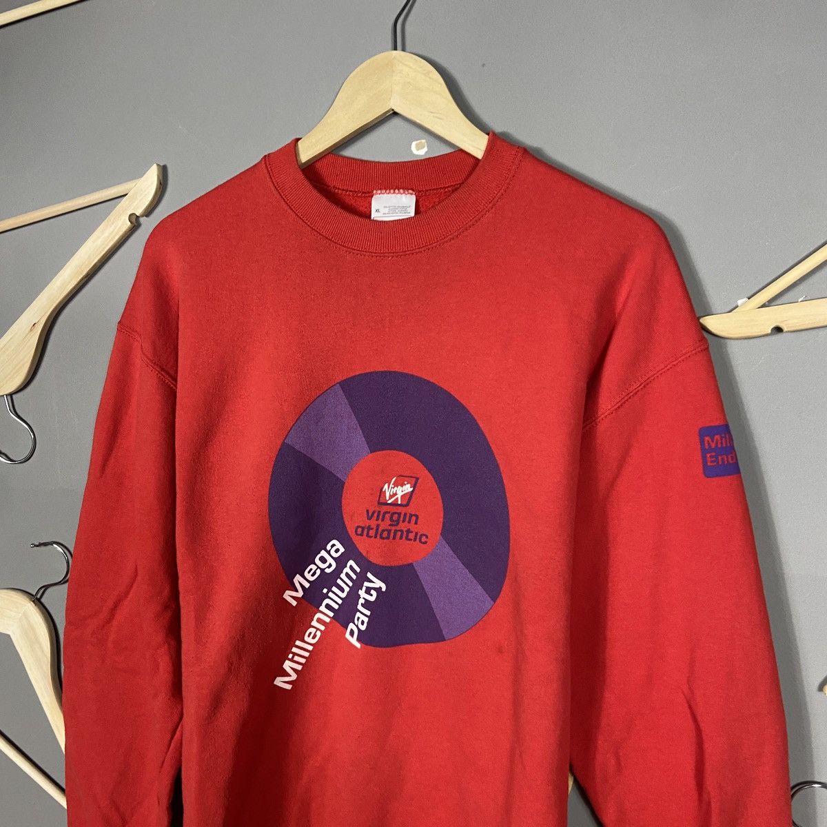 Vintage Vintage Virgin Atlantic Mega Millennium 90s sweatshirt Size US XL / EU 56 / 4 - 2 Thumbnail