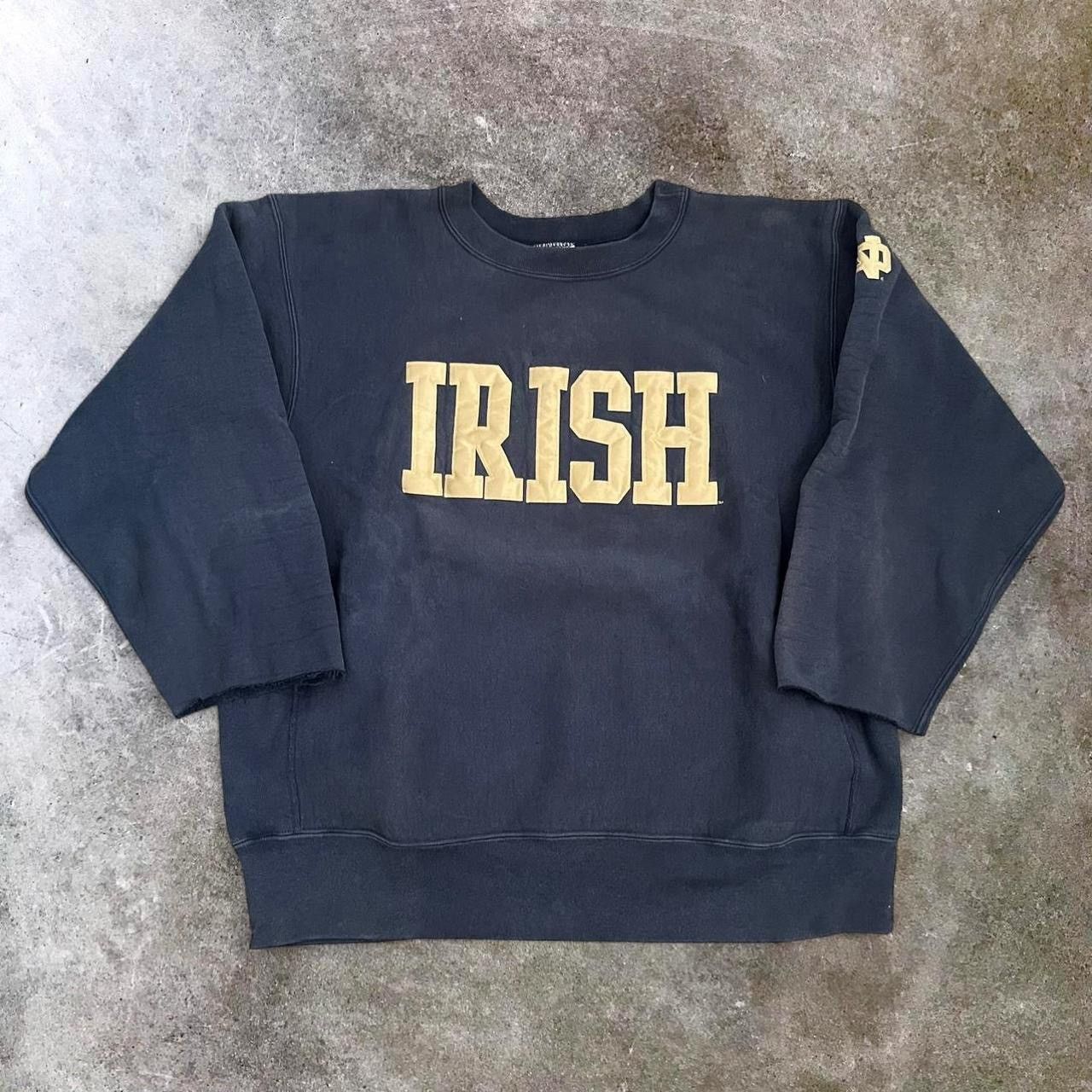 Vintage RARE Notre Dame Made in the USA Reverse Weave Crewneck 1980s Size US L / EU 52-54 / 3 - 1 Thumbnail