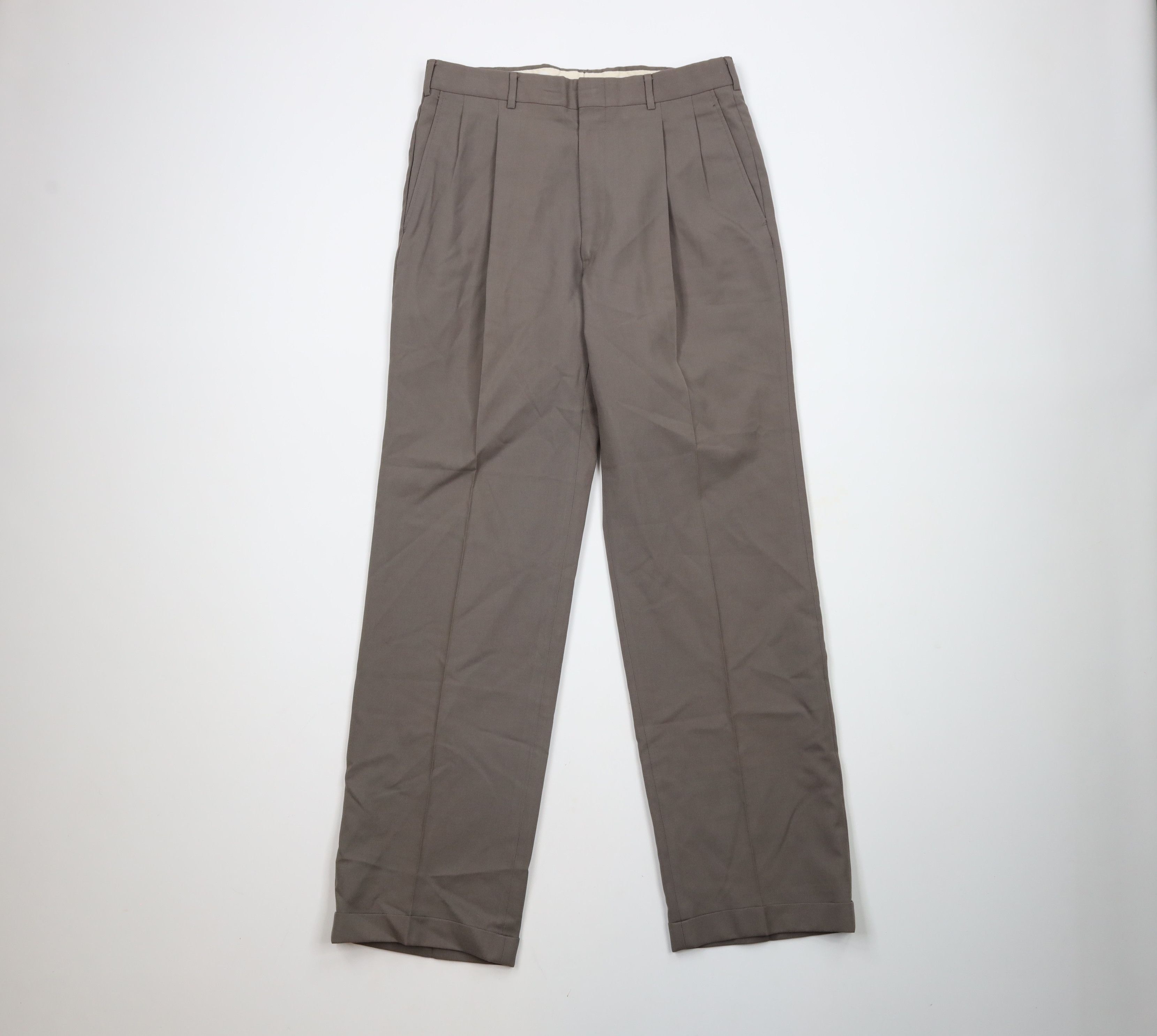 Vintage 70s Streetwear Worsted Wool Wide Leg Pants USA