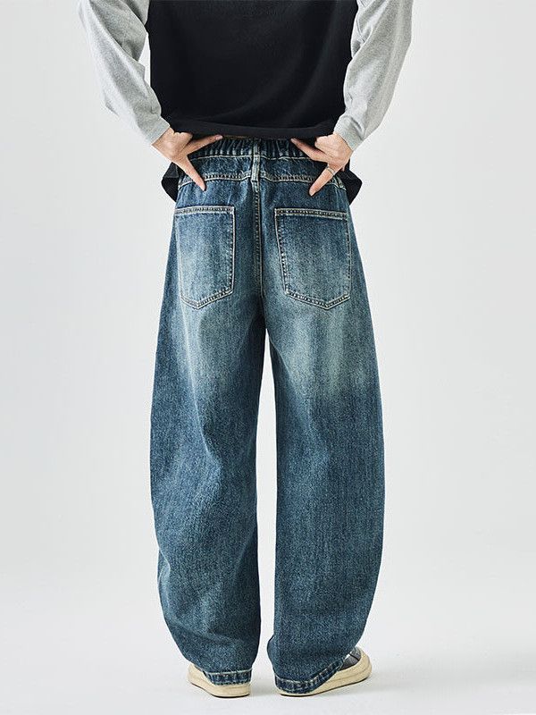 Vintage Men's Retro Heavyweight Washed Loose-fitting Jeans Size US 32 / EU 48 - 5 Thumbnail