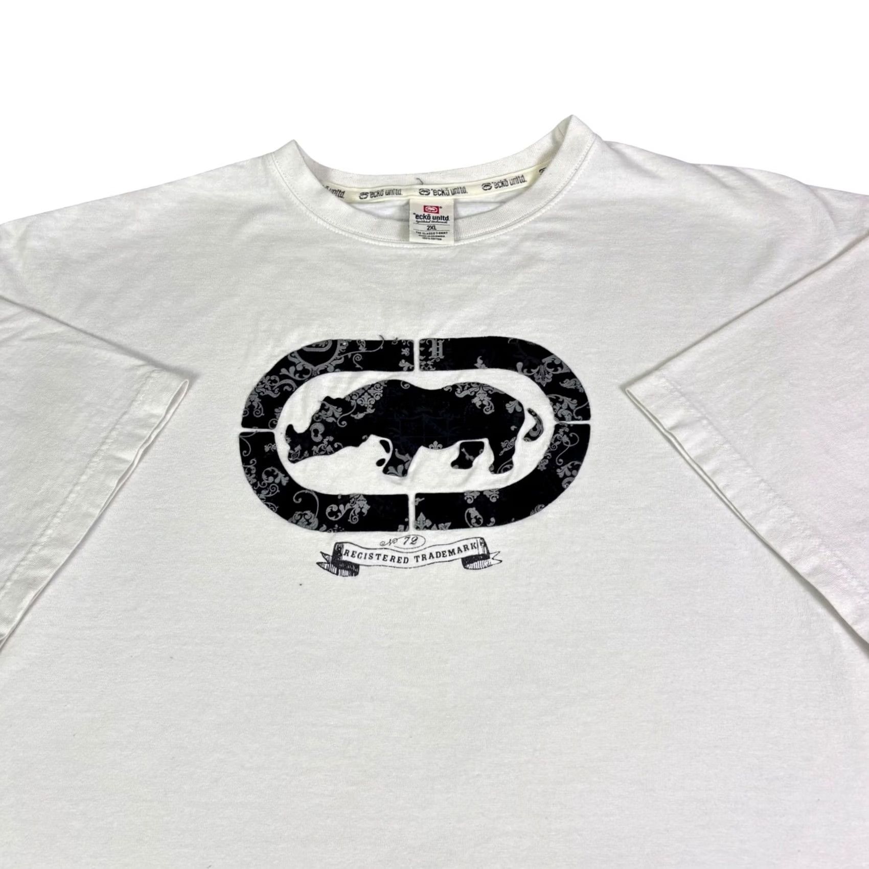 Ecko Unltd. VINTAGE Ecko Unltd White Rhino Logo Paisley Graphic T-Shirt 2XL 00s Mens Size US XXL / EU 58 / 5 - 2 Thumbnail