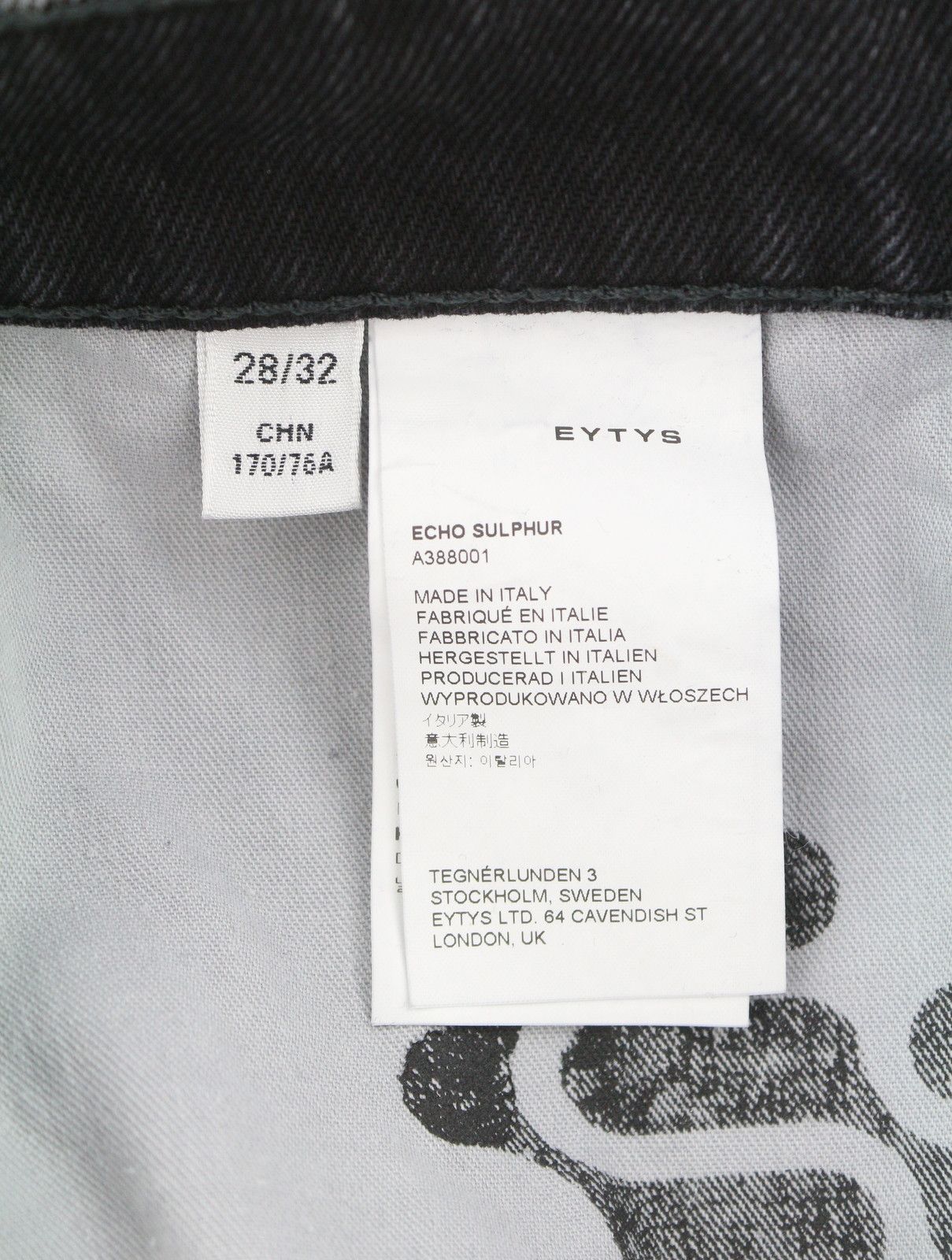 Eytys ECHO SULPHUR ULTRA BAGGY W28/L32 Black Faded RRP370 89317 Size 28" / US 6 / IT 42 - 8 Thumbnail