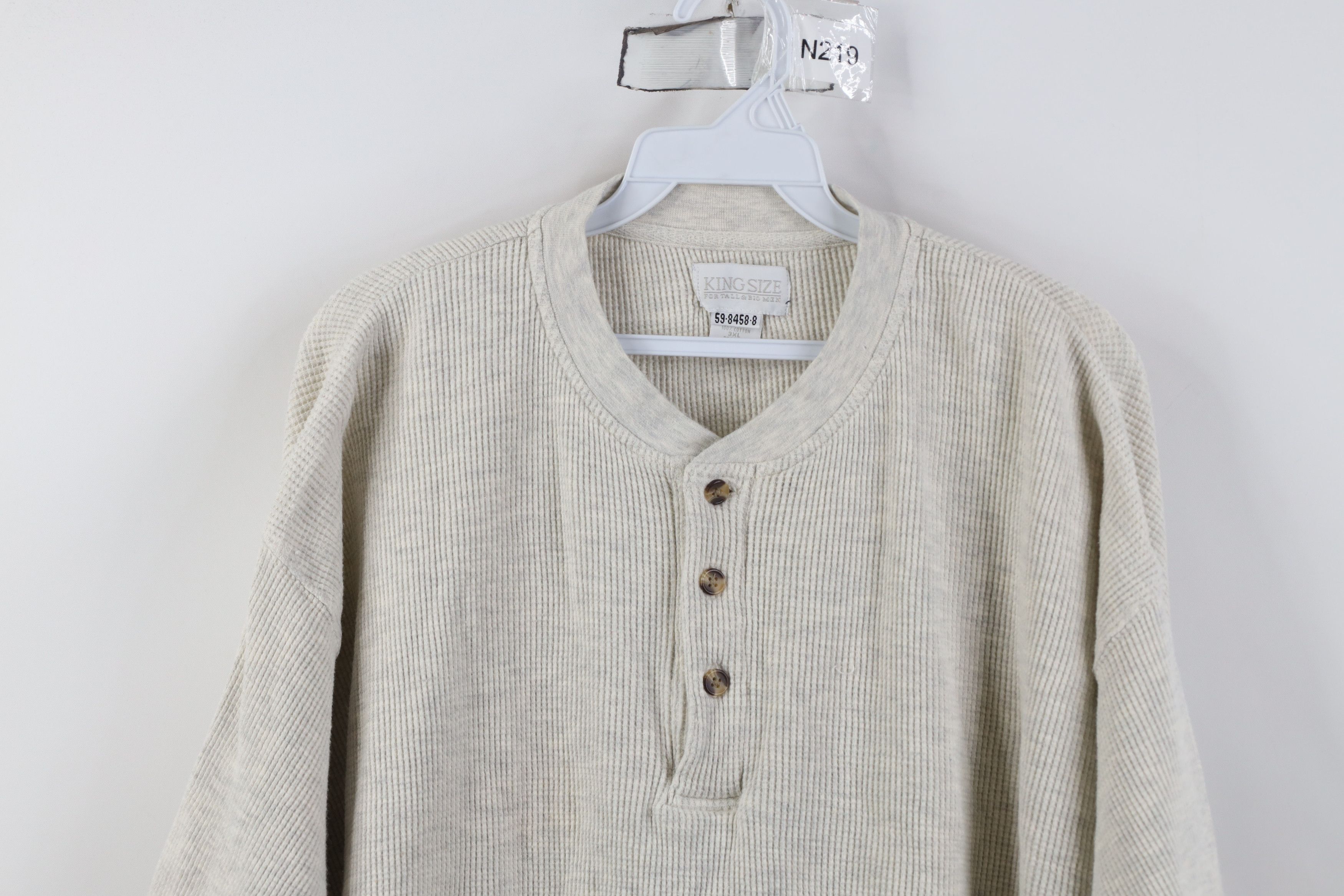 Vintage Vintage 90s Streetwear Short Sleeve Knit Henley T-Shirt Size US XXL / EU 58 / 5 - 2 Thumbnail