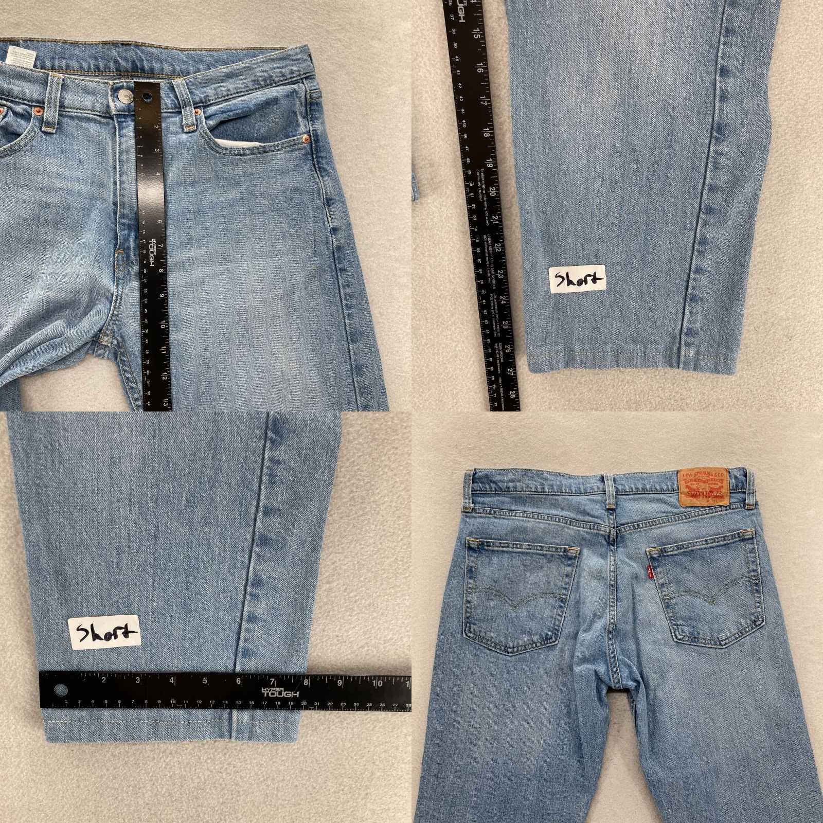 Levi's VINTAGE Levis 513 Jeans Mens 33x27 Slim Fit Stretch Straight Leg Medium Wash Blue Denim Size US 33 - 8 Thumbnail