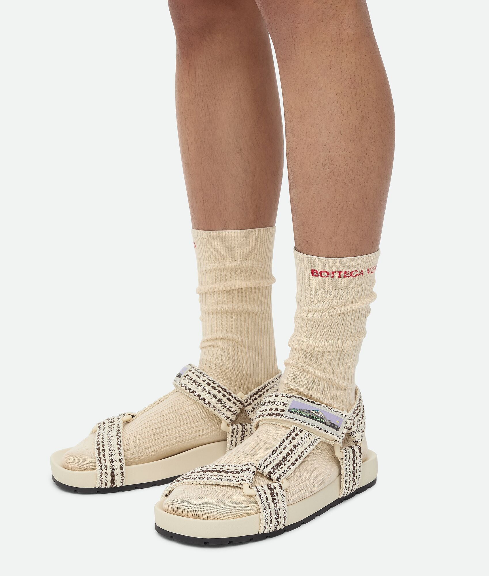 Bottega Veneta o1w1db10825 Trip Sandals in Sea Salt/Mole Size US 11 / EU 44 - 2 Thumbnail