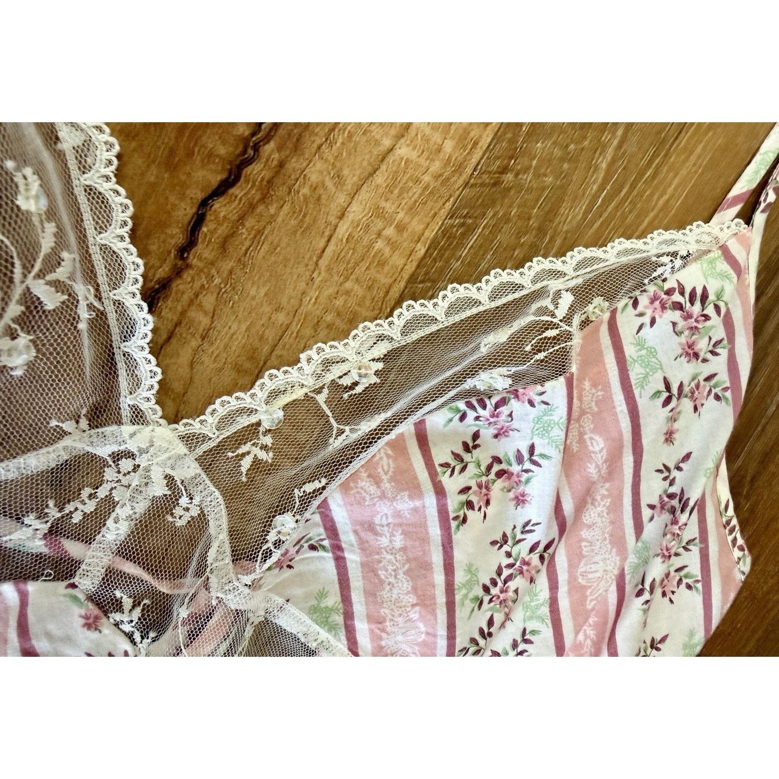 Victoria's Secret VTG Victoria's Secret Long Pink White Floral Nightgown Size ONE SIZE - 10 Thumbnail