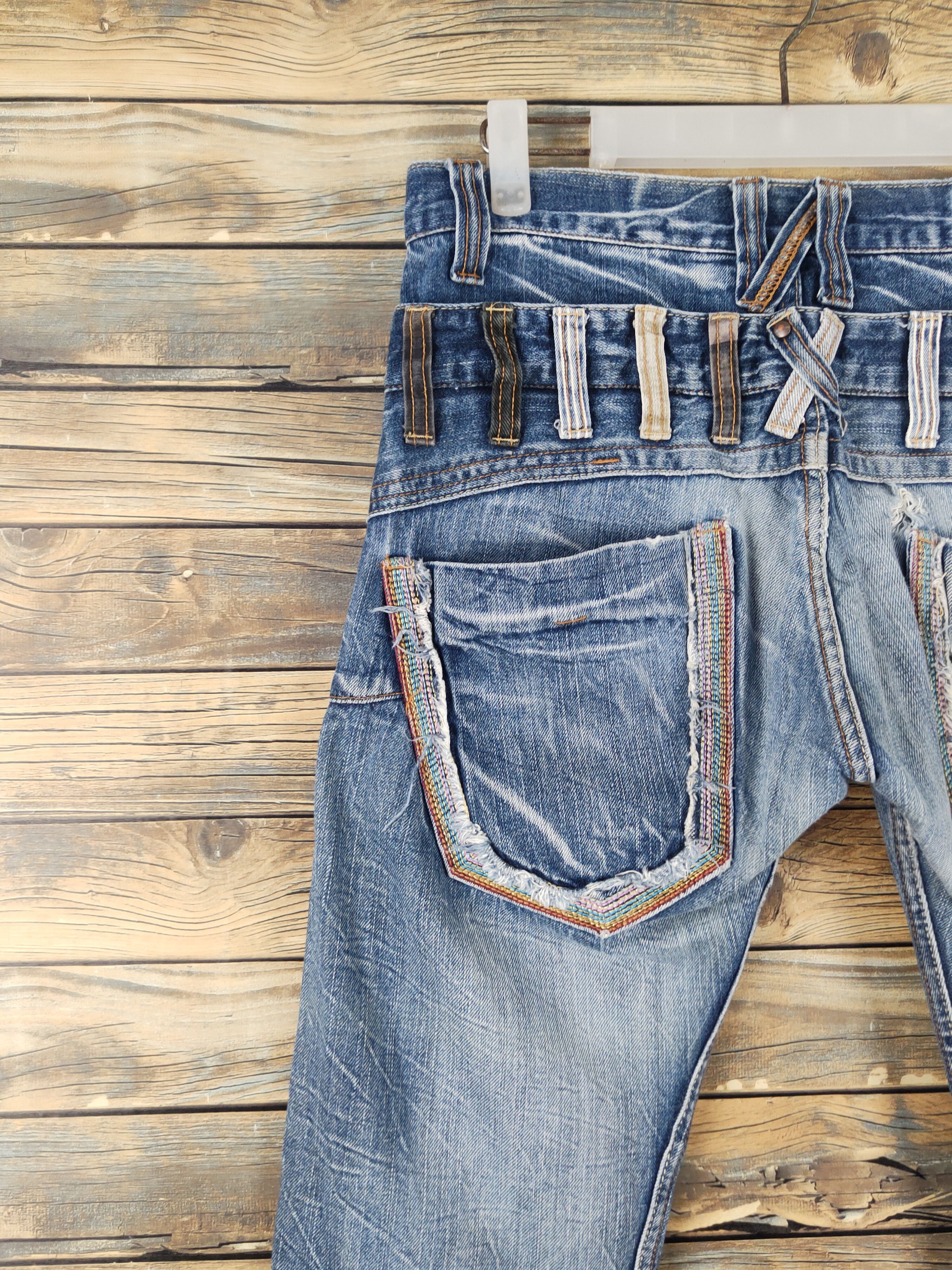 Japanese Brand Sunlucas double waist Distressed denim Ripped Jeans #W1988 Size US 30 / EU 46 - 8 Thumbnail