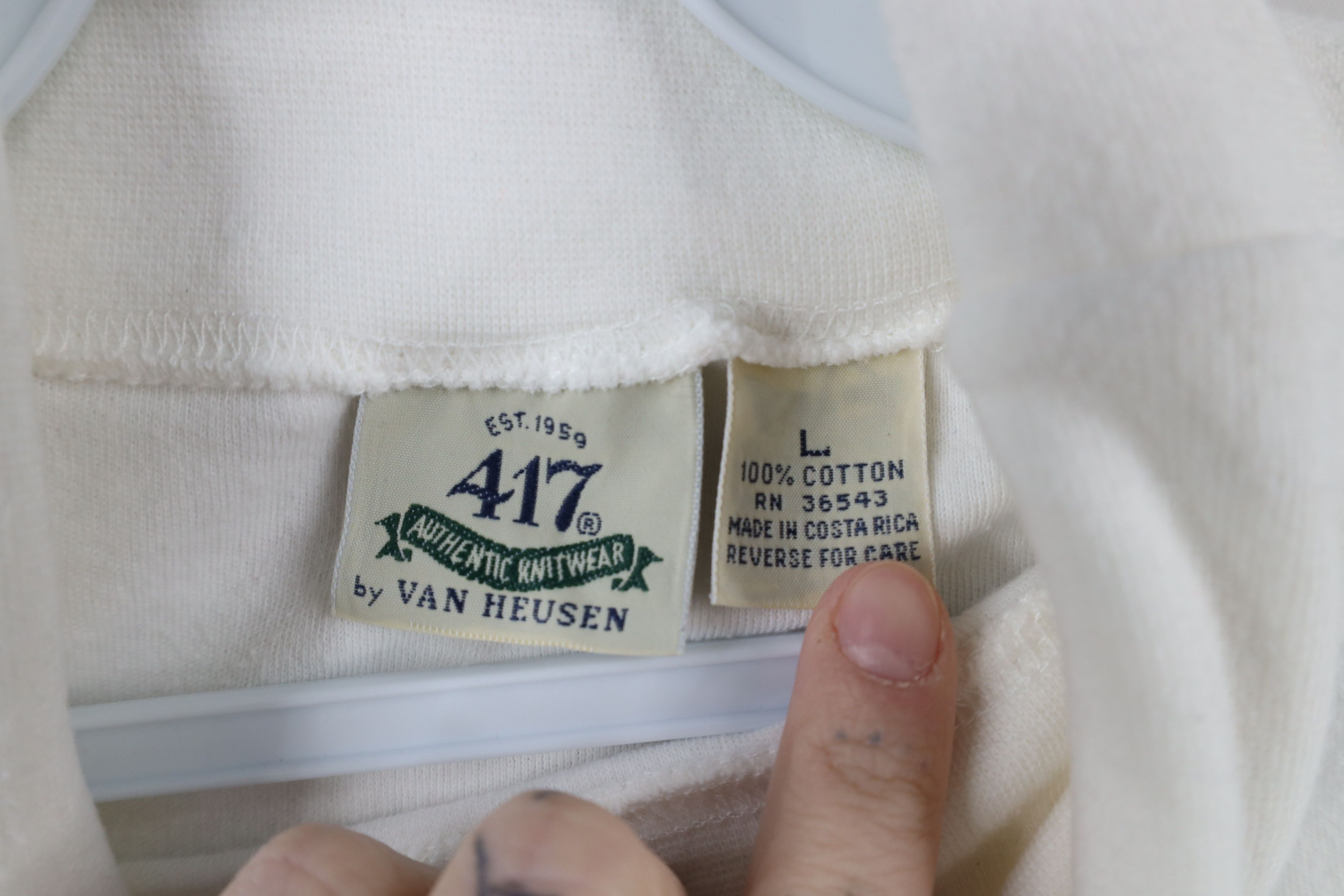 Vintage Vintage 90s Streetwear Long Sleeve Turtleneck T-Shirt White Size US L / EU 52-54 / 3 - 5 Thumbnail