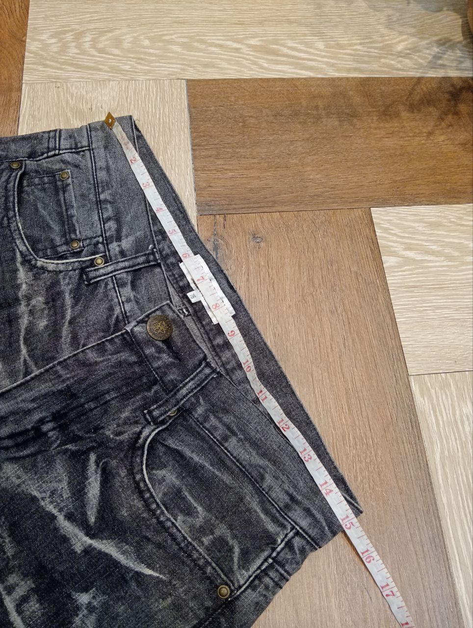If Six Was Nine JAPANESE LOWBOX DISTRESSED LOOK JEANS - BLACK Size US 30 / EU 46 - 12 Thumbnail