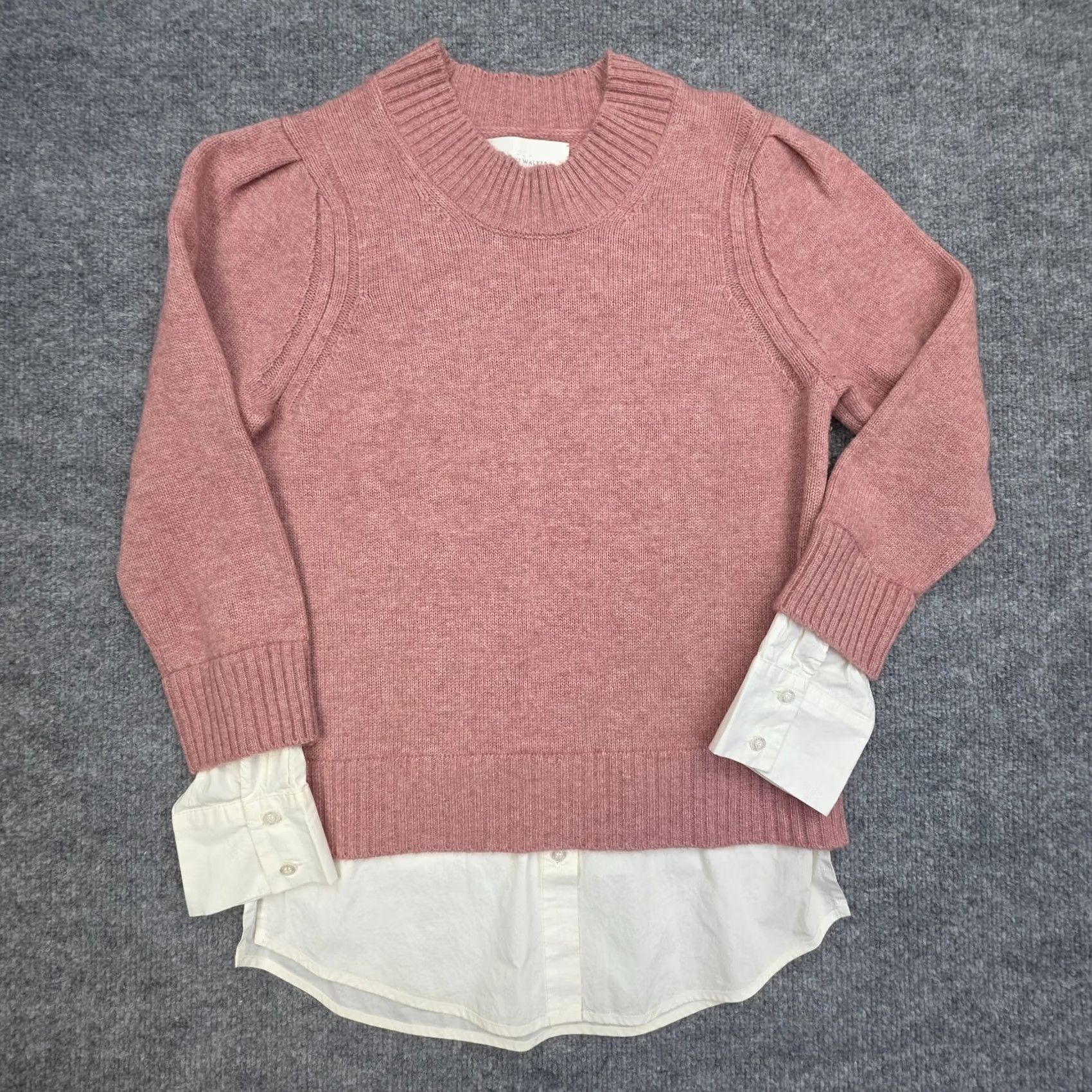 Brochu Walker Brochu Walker Nye Vest Sweater Women's Small Wool Cashmere Pink White Layered Size S / US 4 / IT 40 - 2 Thumbnail