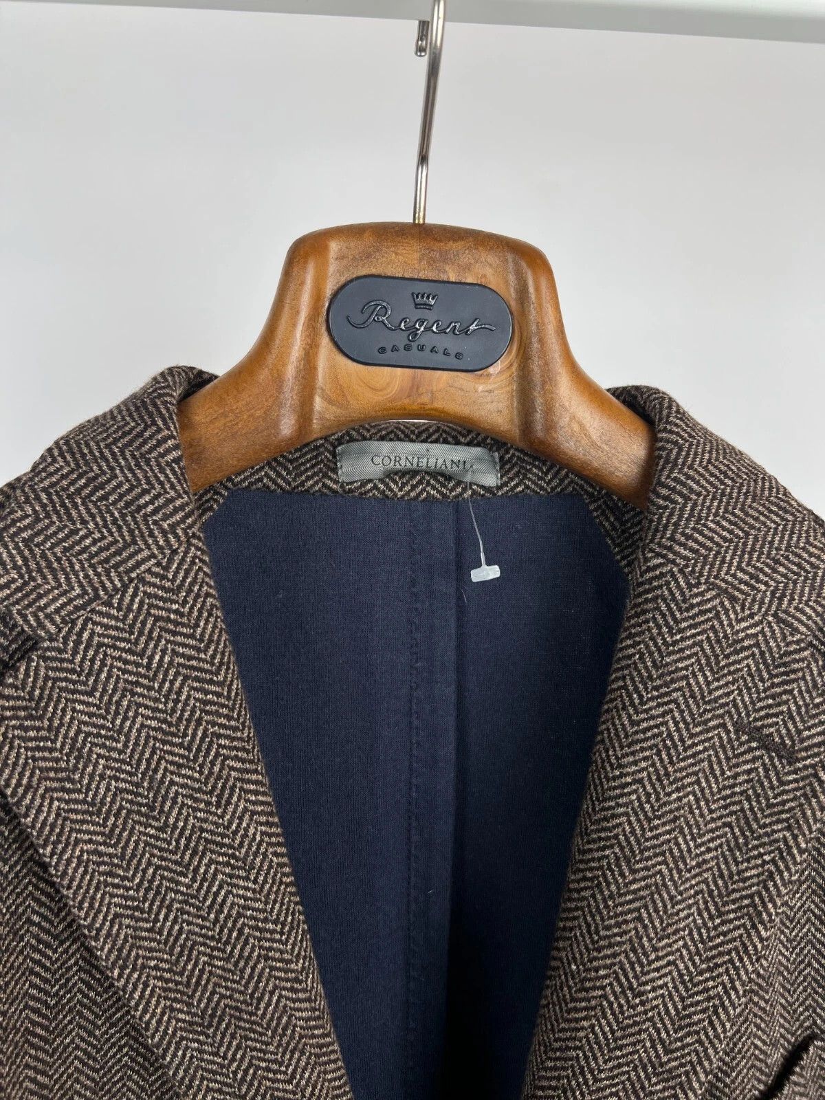 Corneliani Corneliani Wool Blend Herringbone Italian Blazer Jacket Size 44R - 11 Thumbnail