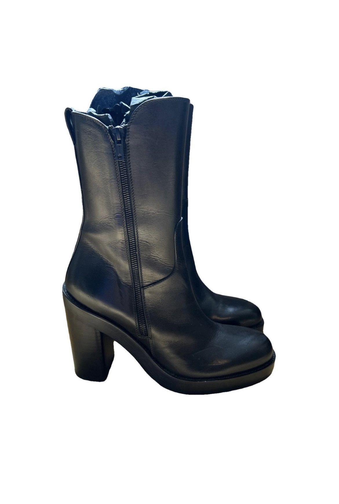 Ann Demeulemeester Beautiful leather calf height boots Size US 11 / IT 41 - 1 Thumbnail