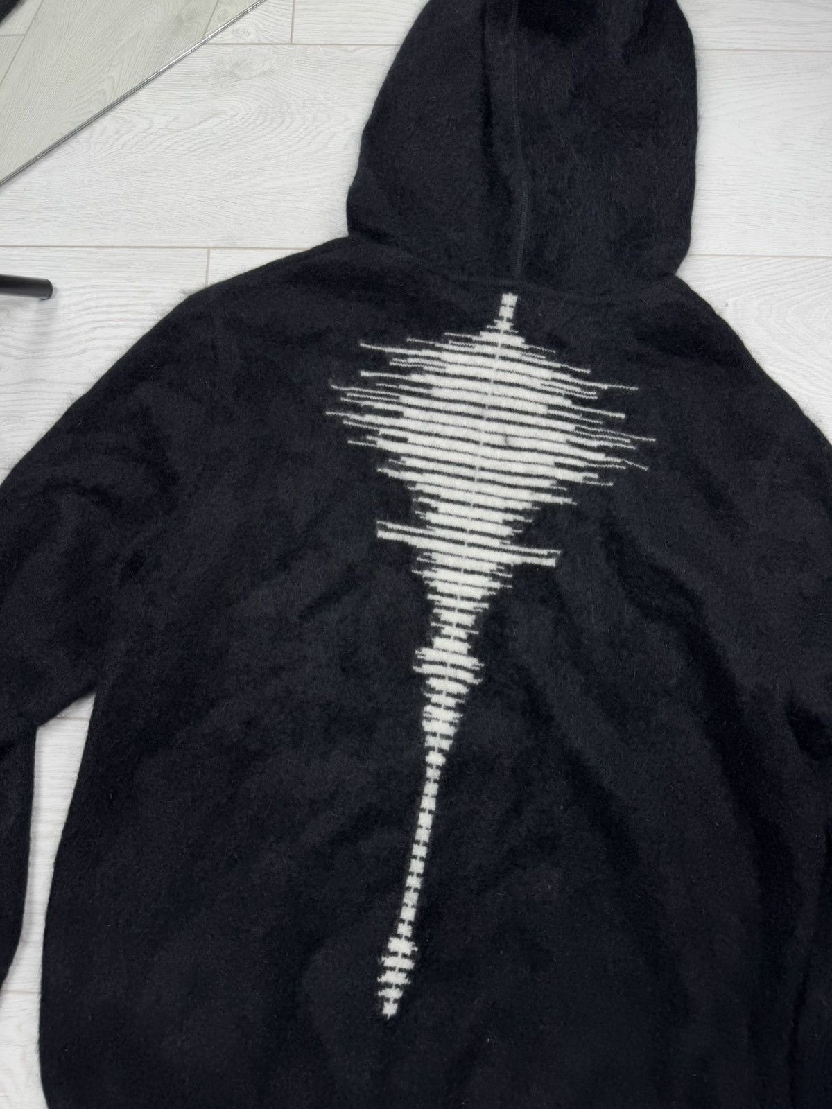 Japanese Brand Forcerepublik Black Wool Hoodie Oversized Size US XXL / EU 58 / 5 - 4 Thumbnail