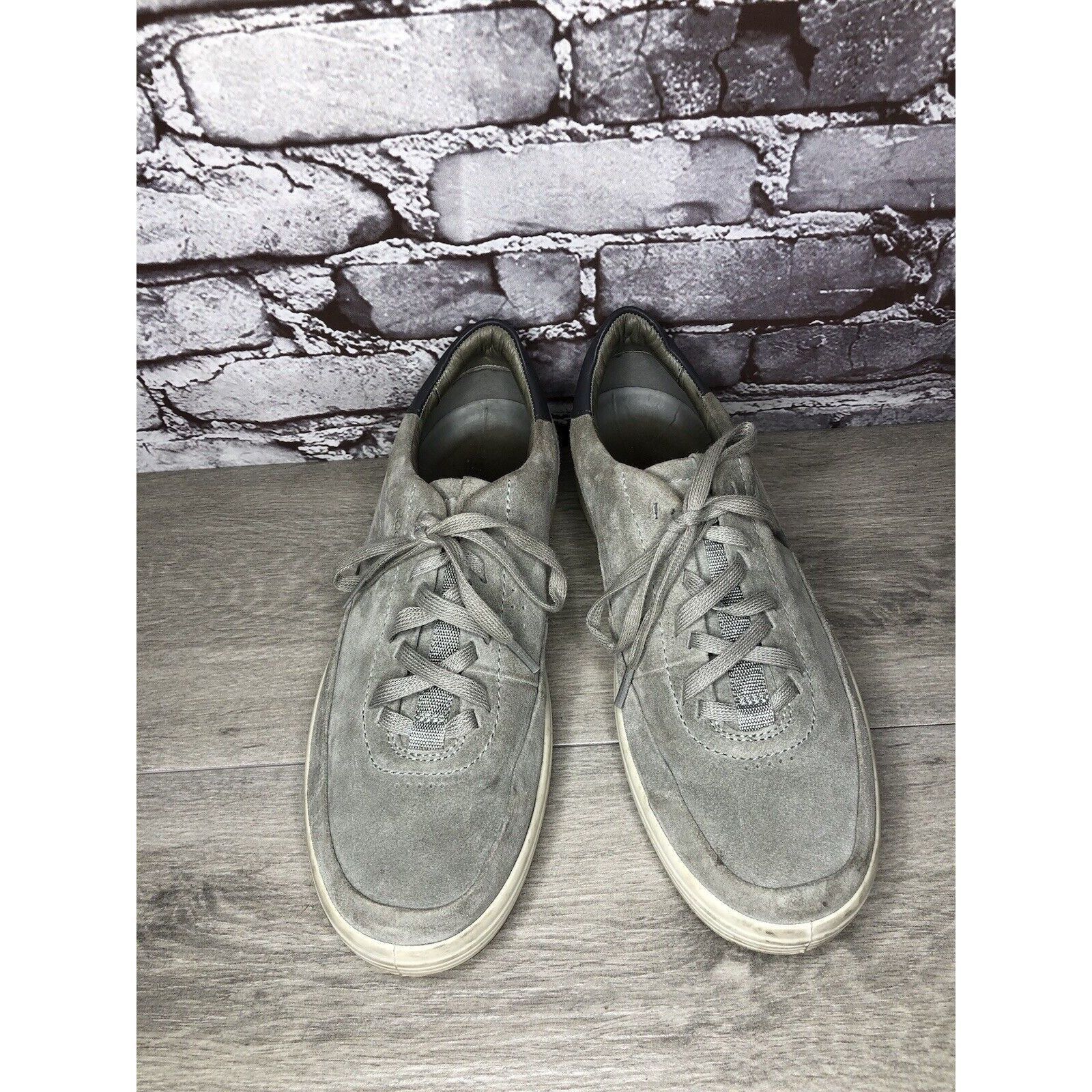 Ecco ECCO Grey Suede Leather Lace Up Comfort Casual Sneakers Shoe Size US 10 / EU 43 - 2 Thumbnail
