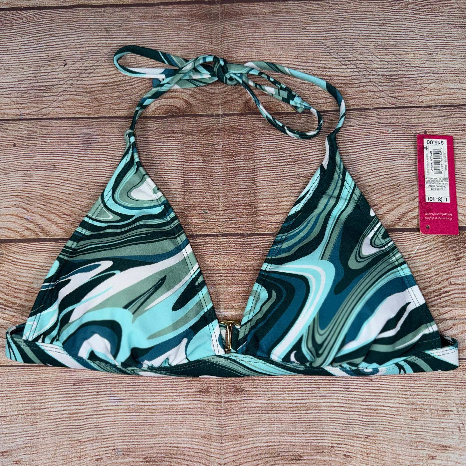 Other Xhilaration Large 8/10 Swirl Pattern Bikini Top NWT Size ONE SIZE - 1 Thumbnail
