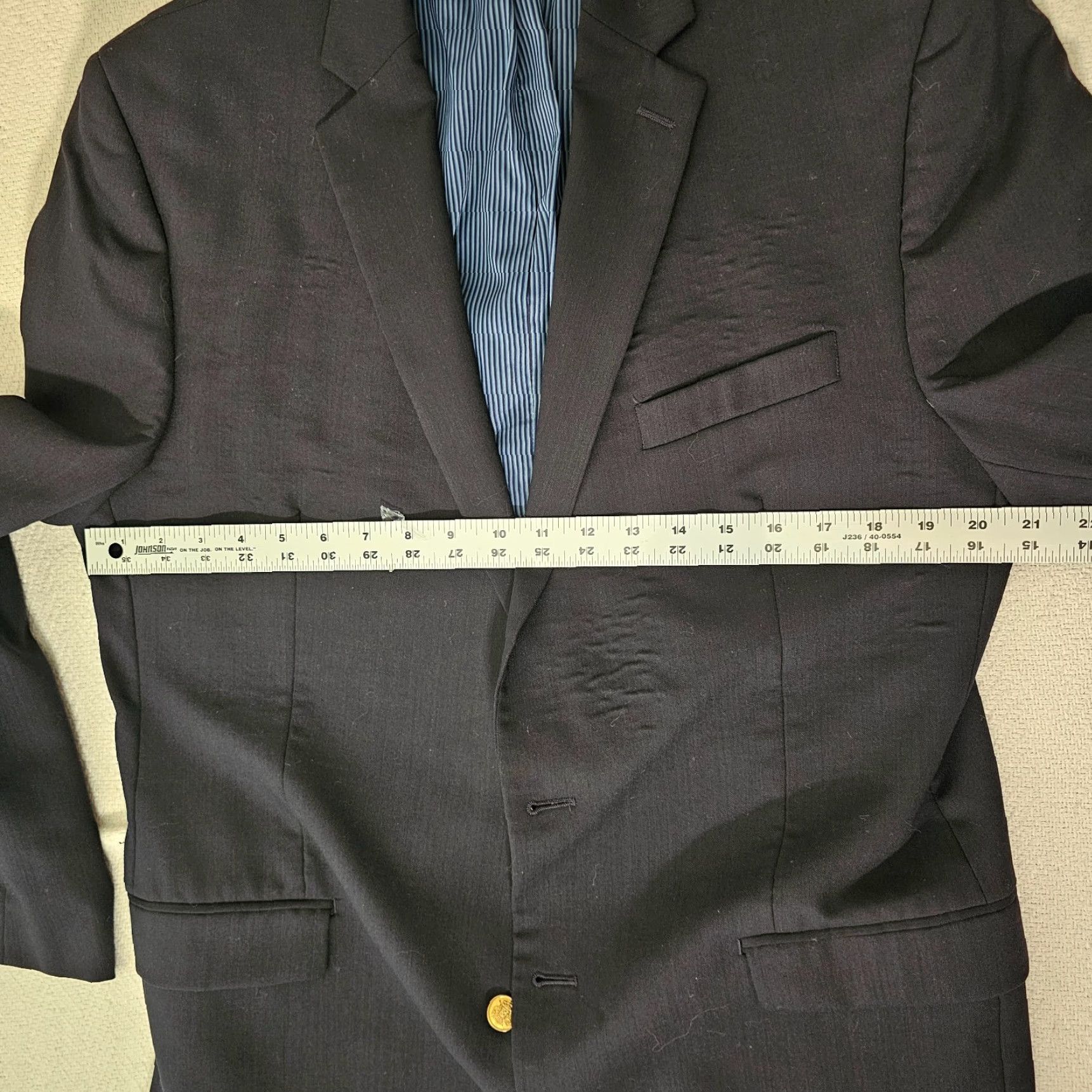 Calvin Klein Calvin Klein Blazer Jacket Mens 42L Slim Fit Long Wool Black Size 42R - 7 Thumbnail