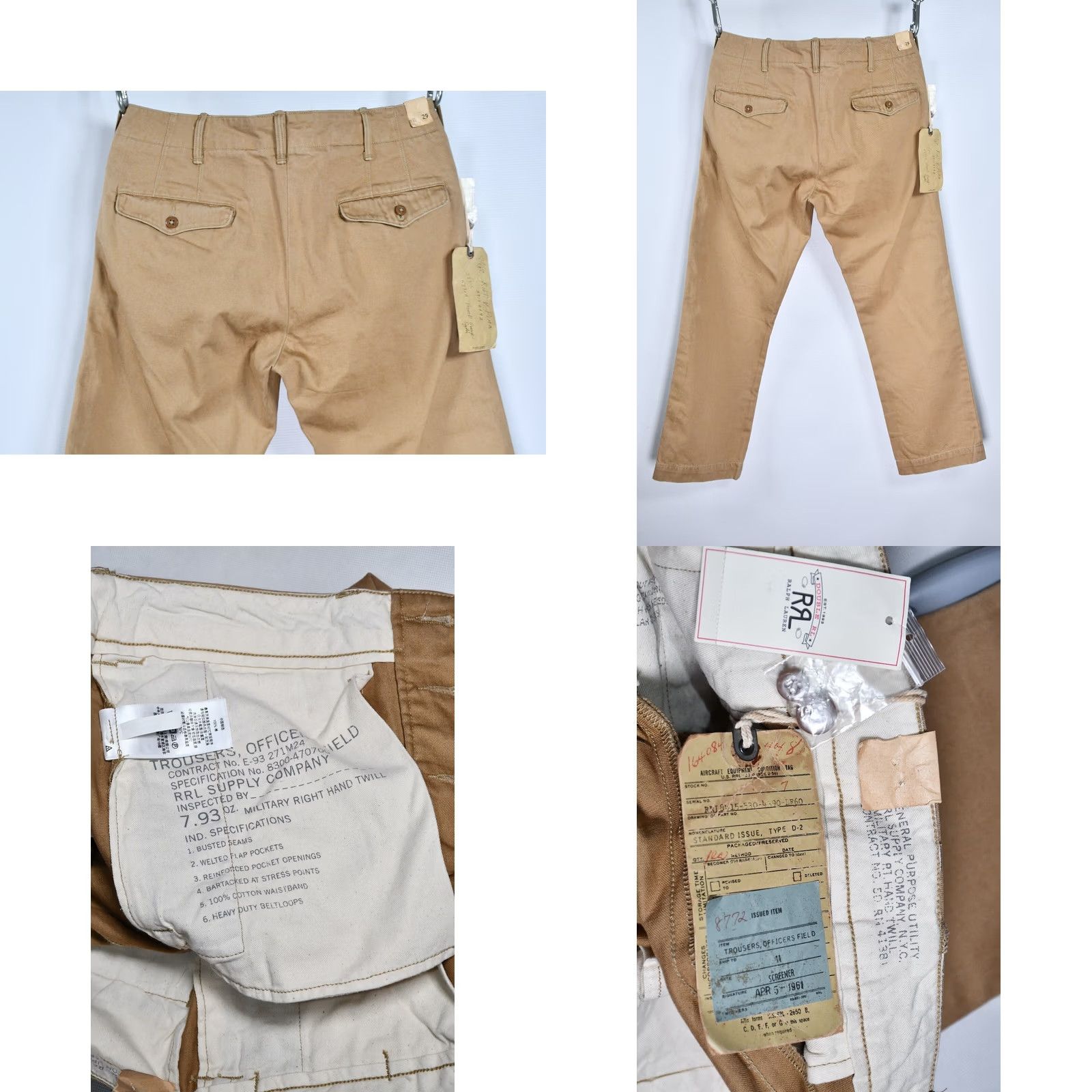 Ralph Lauren RRL Ralph Lauren Officer's Field Chino Pants size 29 Mens Pants Beige Cotton Front Pleated Modern Classic Fit Regular Color Beige 29 Mens Size US 29 - 8 Thumbnail